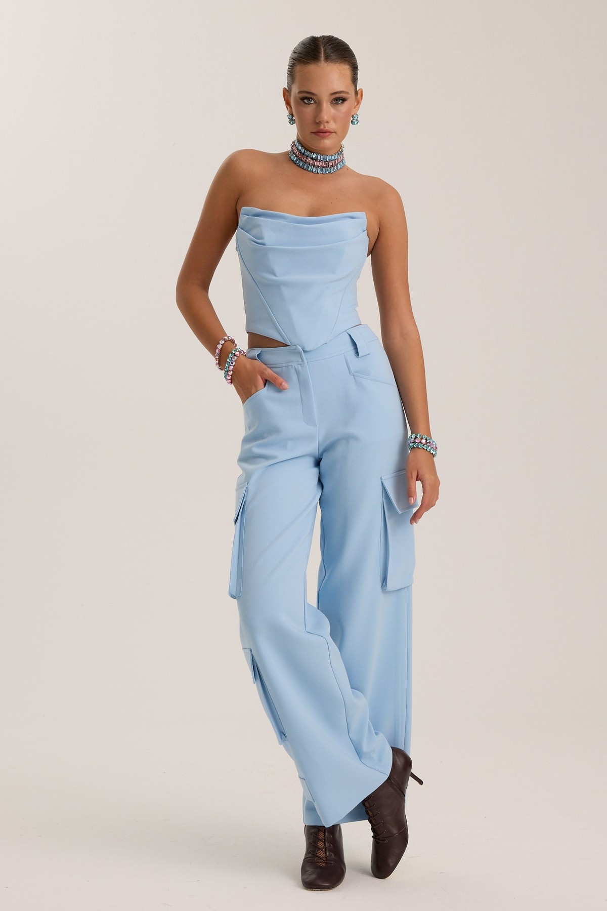 The Drape Bustier Blue