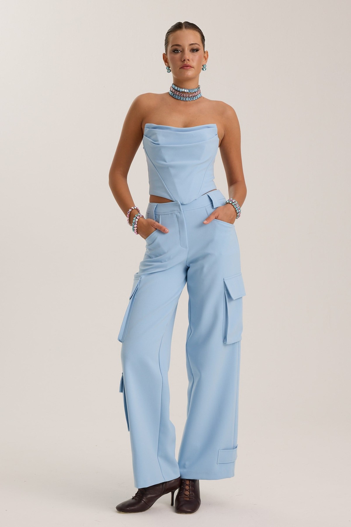 The Drape Bustier Blue
