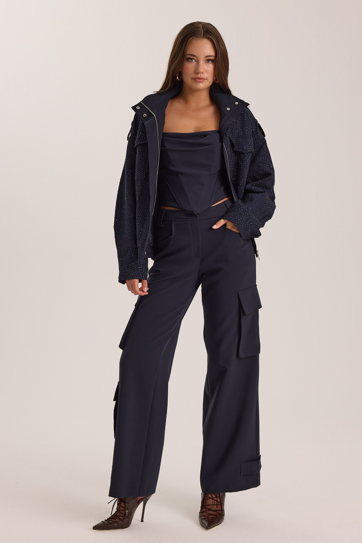 The Drape Bustier Dark Blue