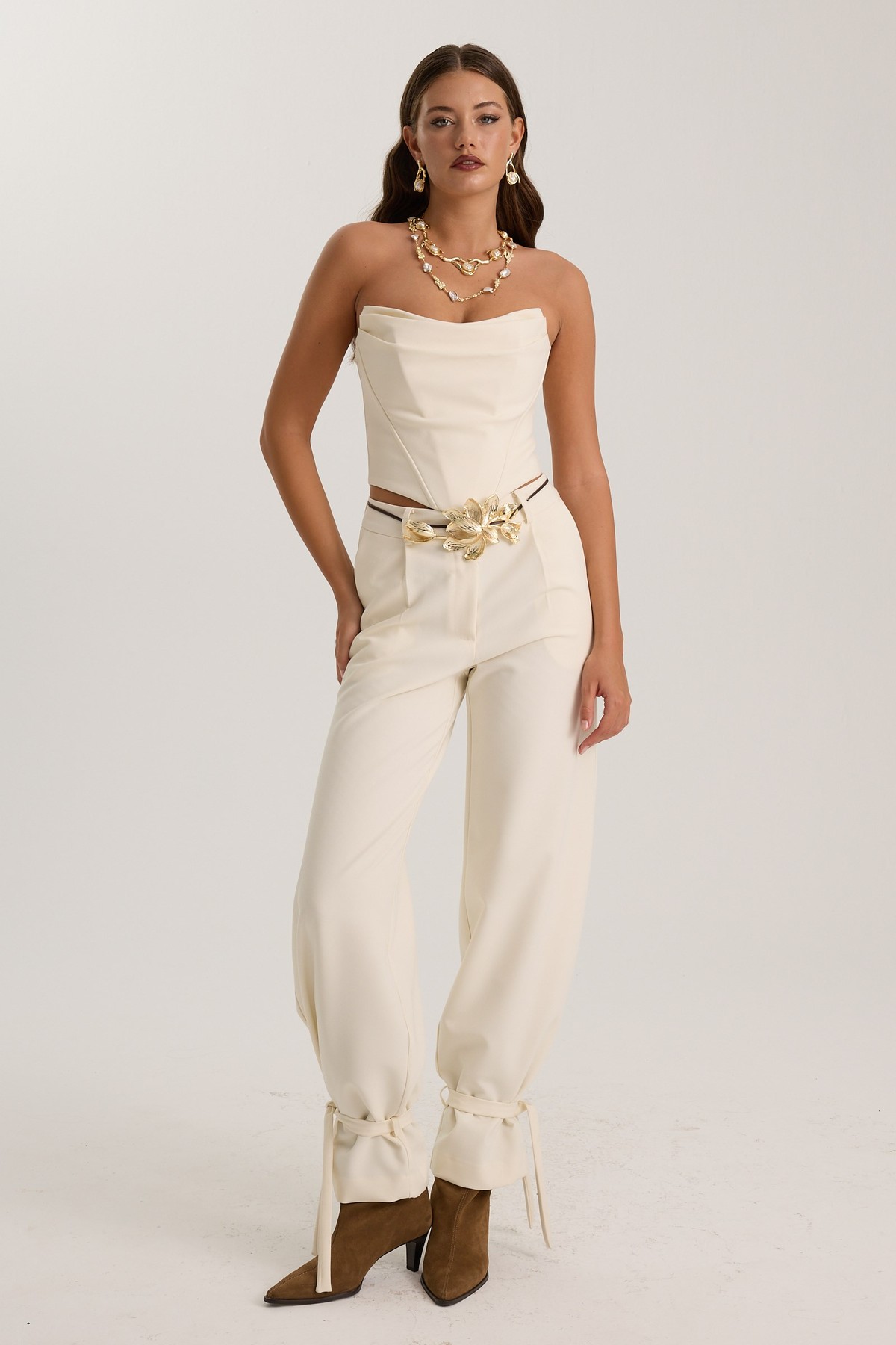 The Drape Bustier Ecru