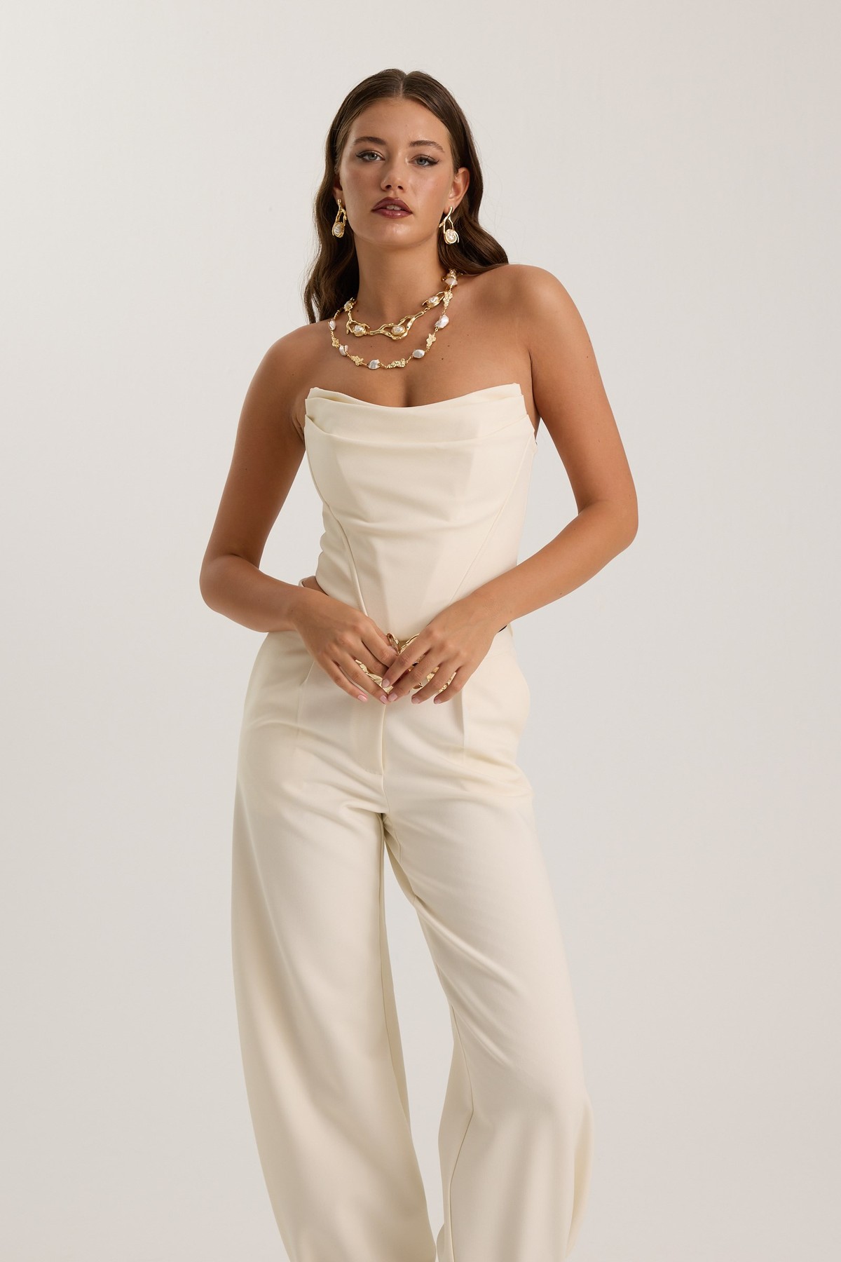 The Drape Bustier Ecru