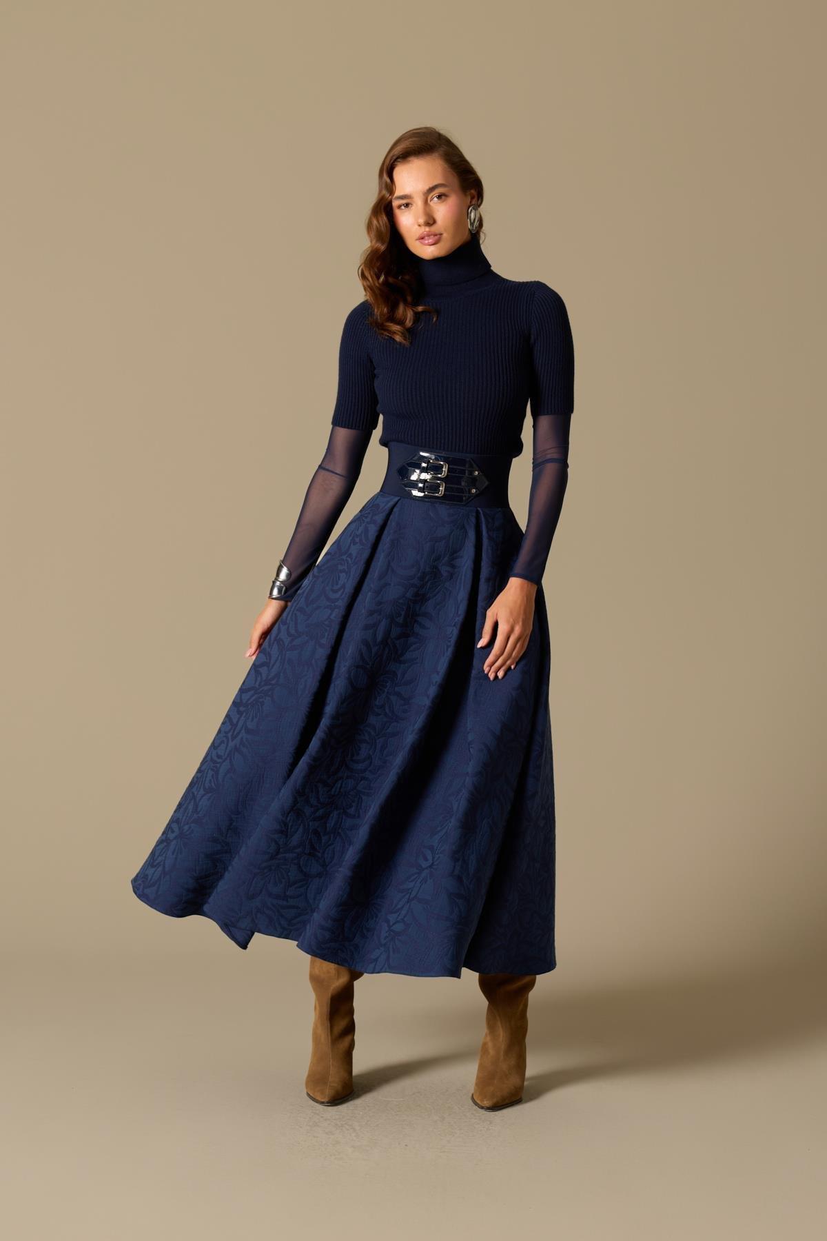 The Enigma Skirt Dark Blue