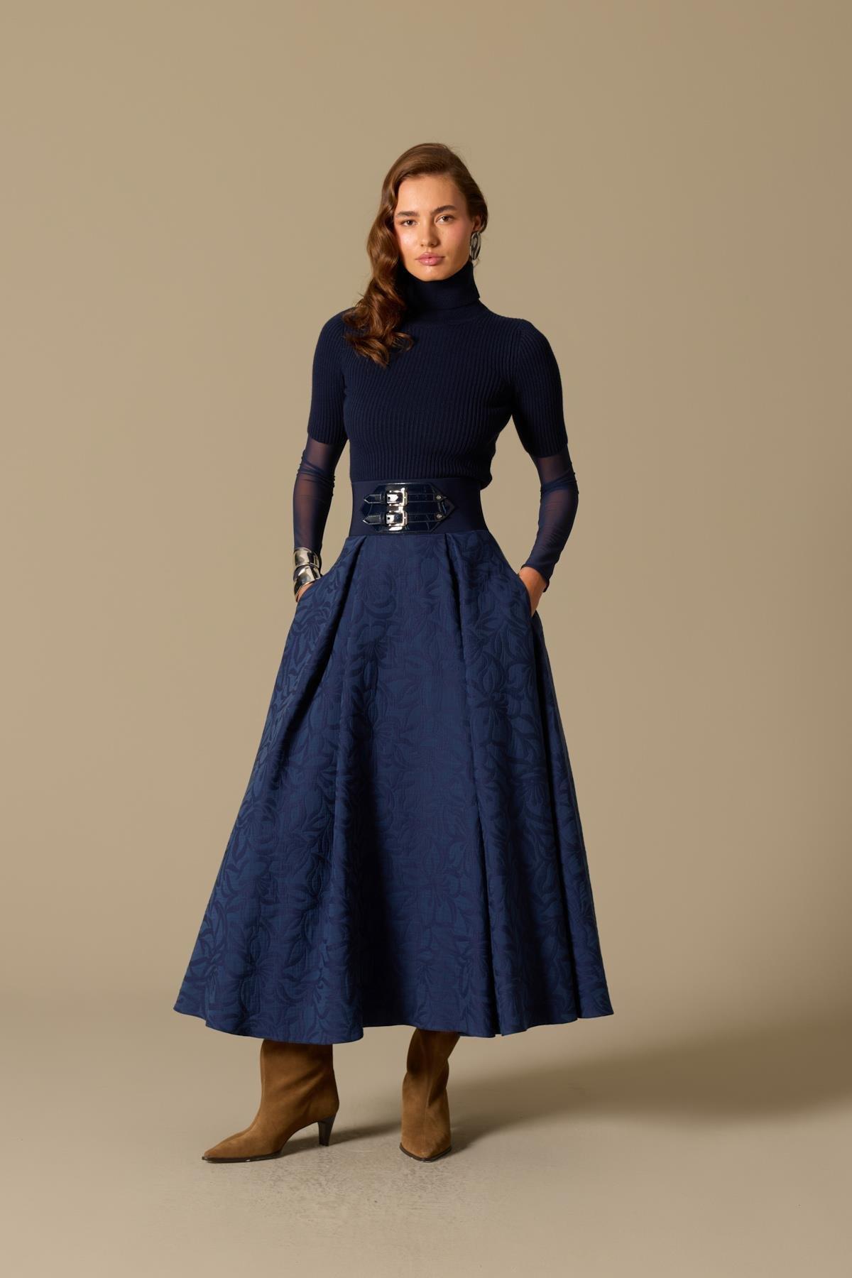 The Enigma Skirt Dark Blue