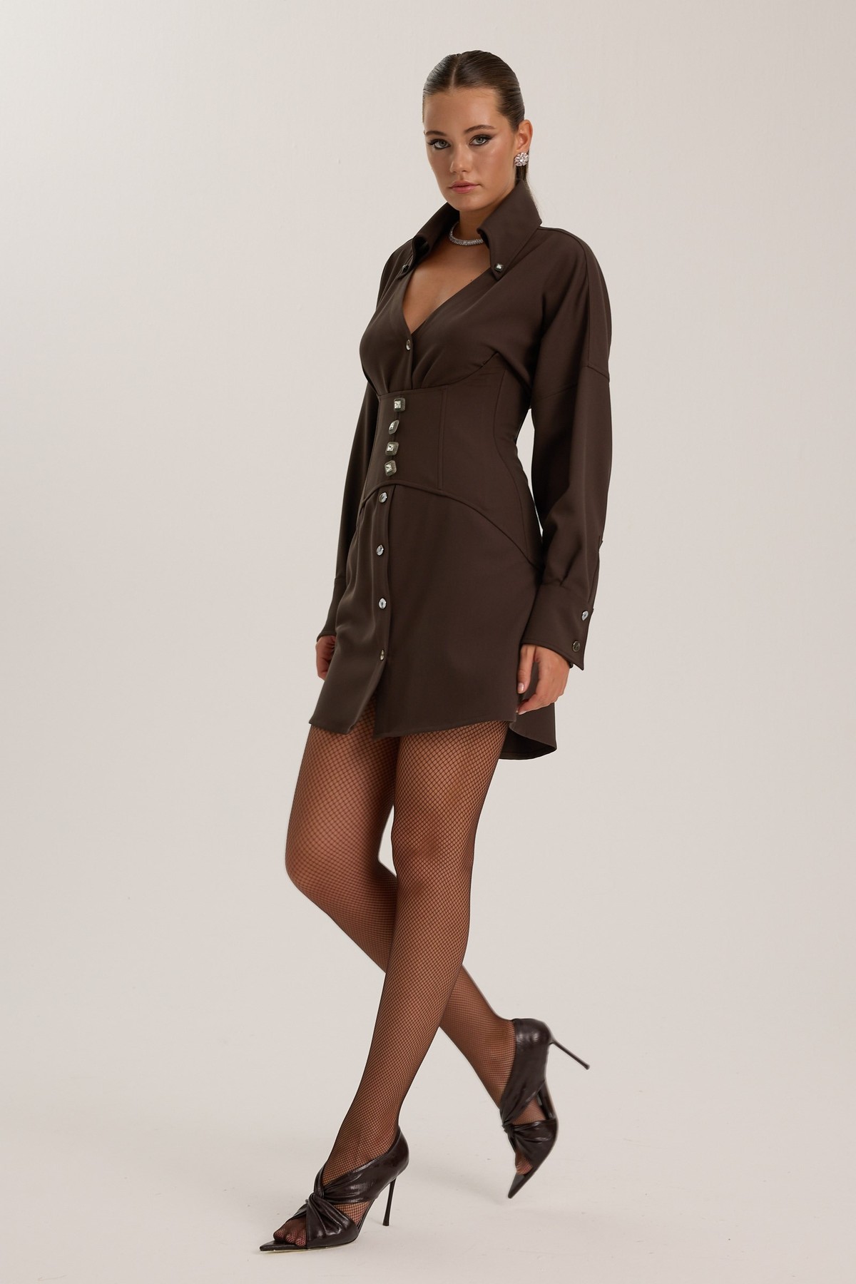 The Era Corset Blouse Brown