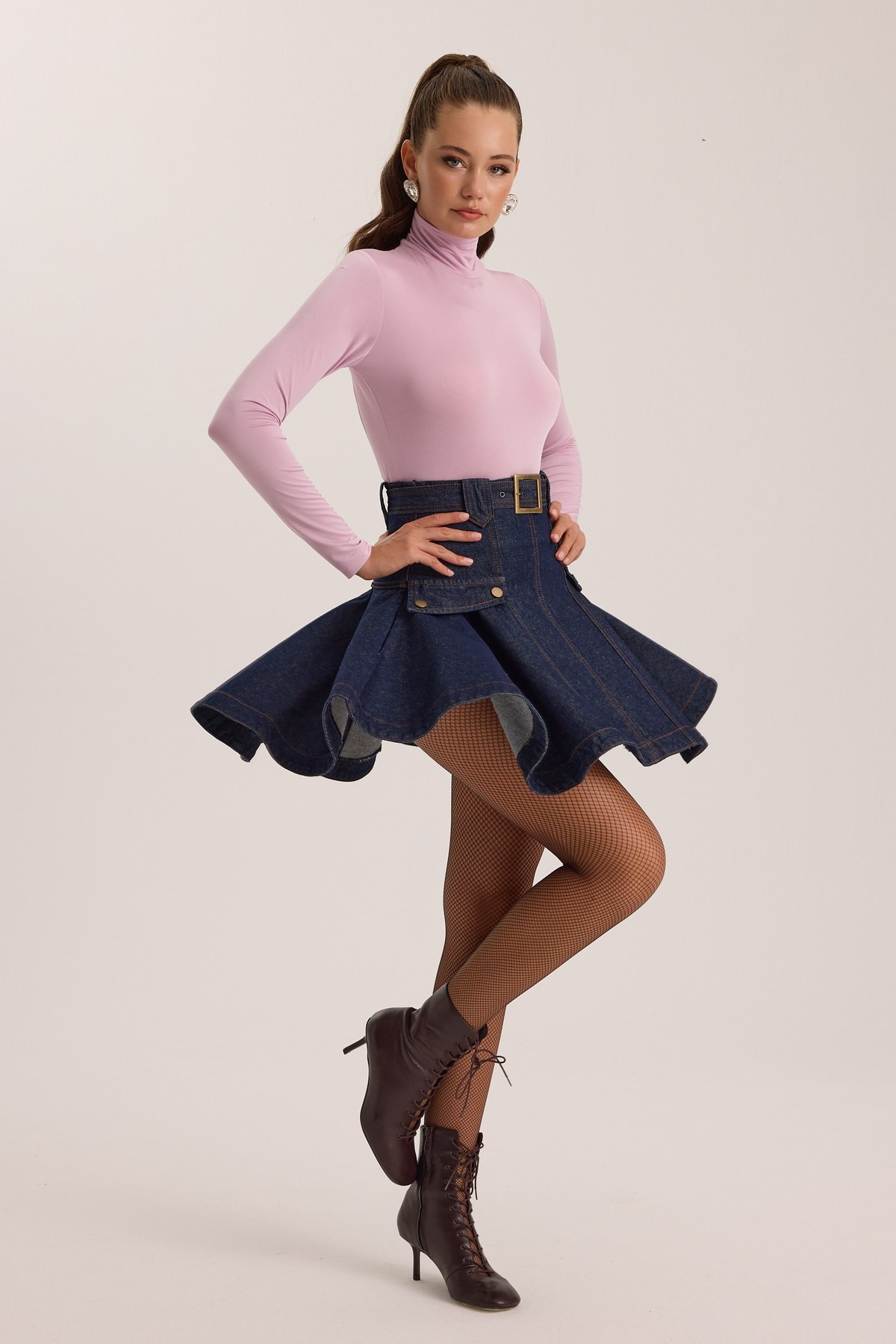 The Force Denim Skirt DARK BLUE