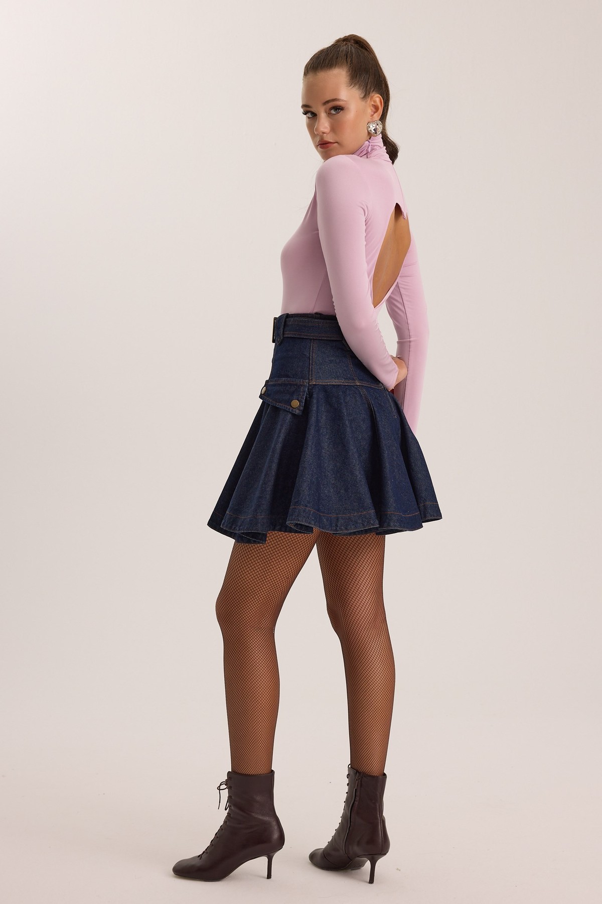 The Force Denim Skirt DARK BLUE