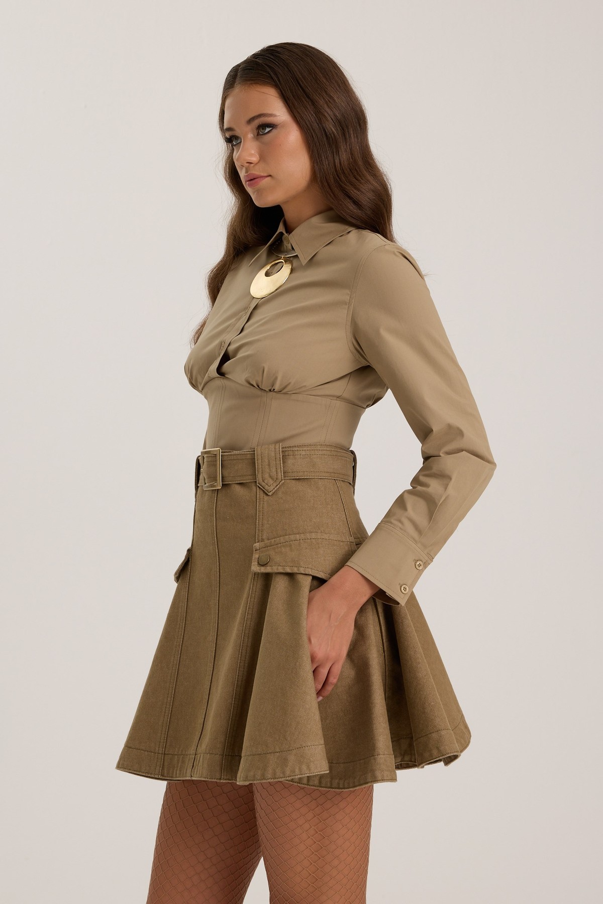 The Force Denim Skirt Tint Mink