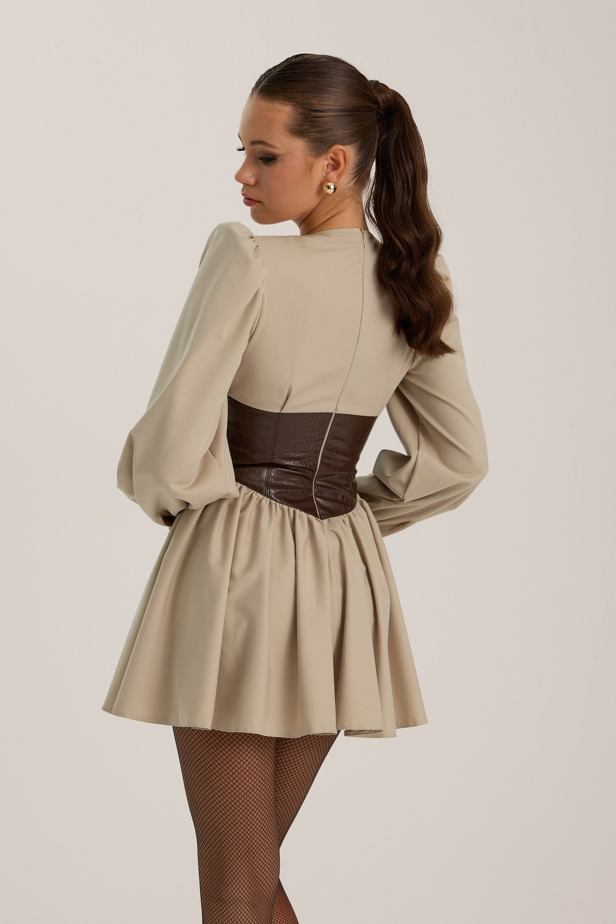 The Iconette Mini Dress Beige