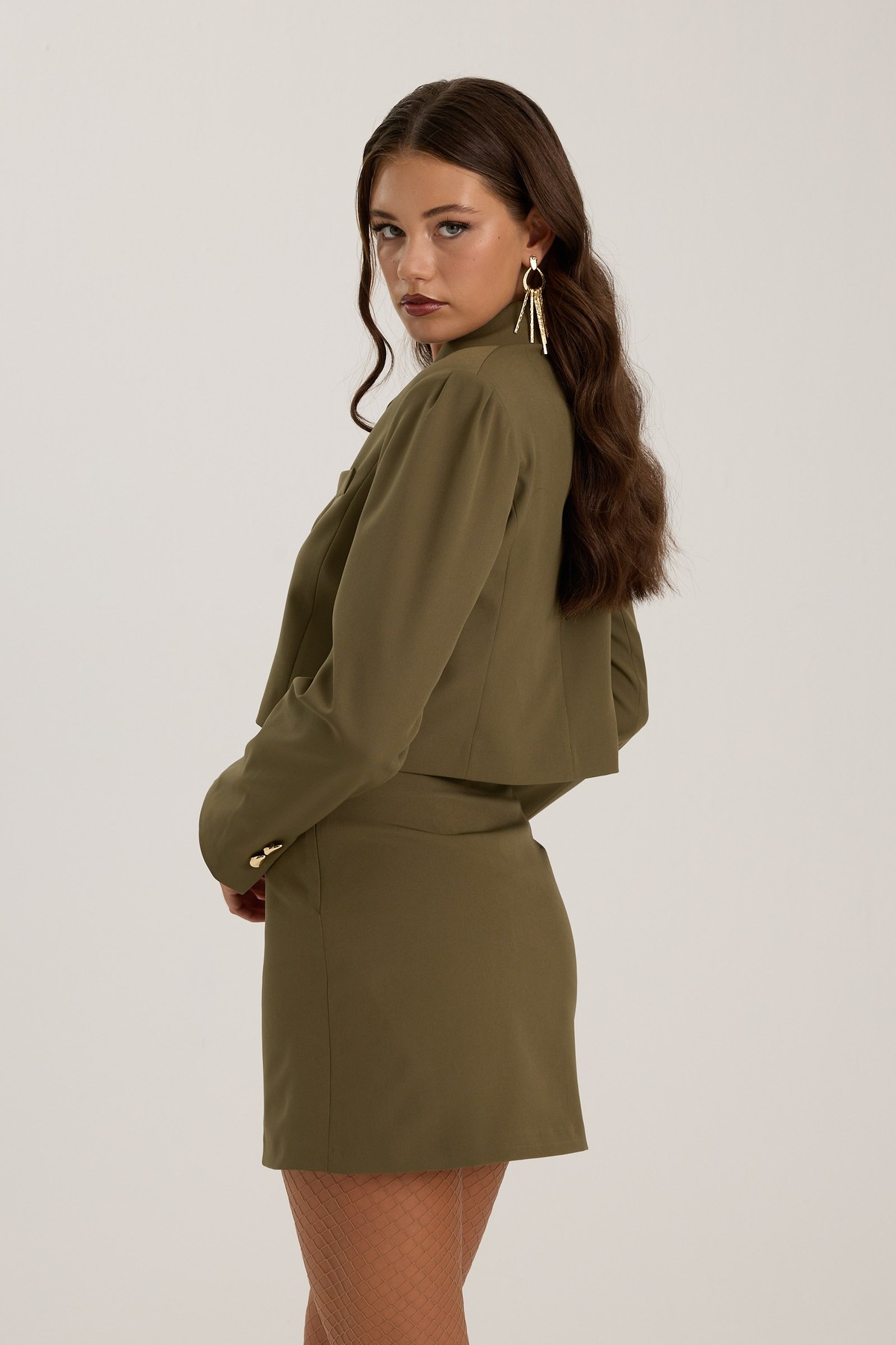 The Jewel Belt Mini Skirt Haki