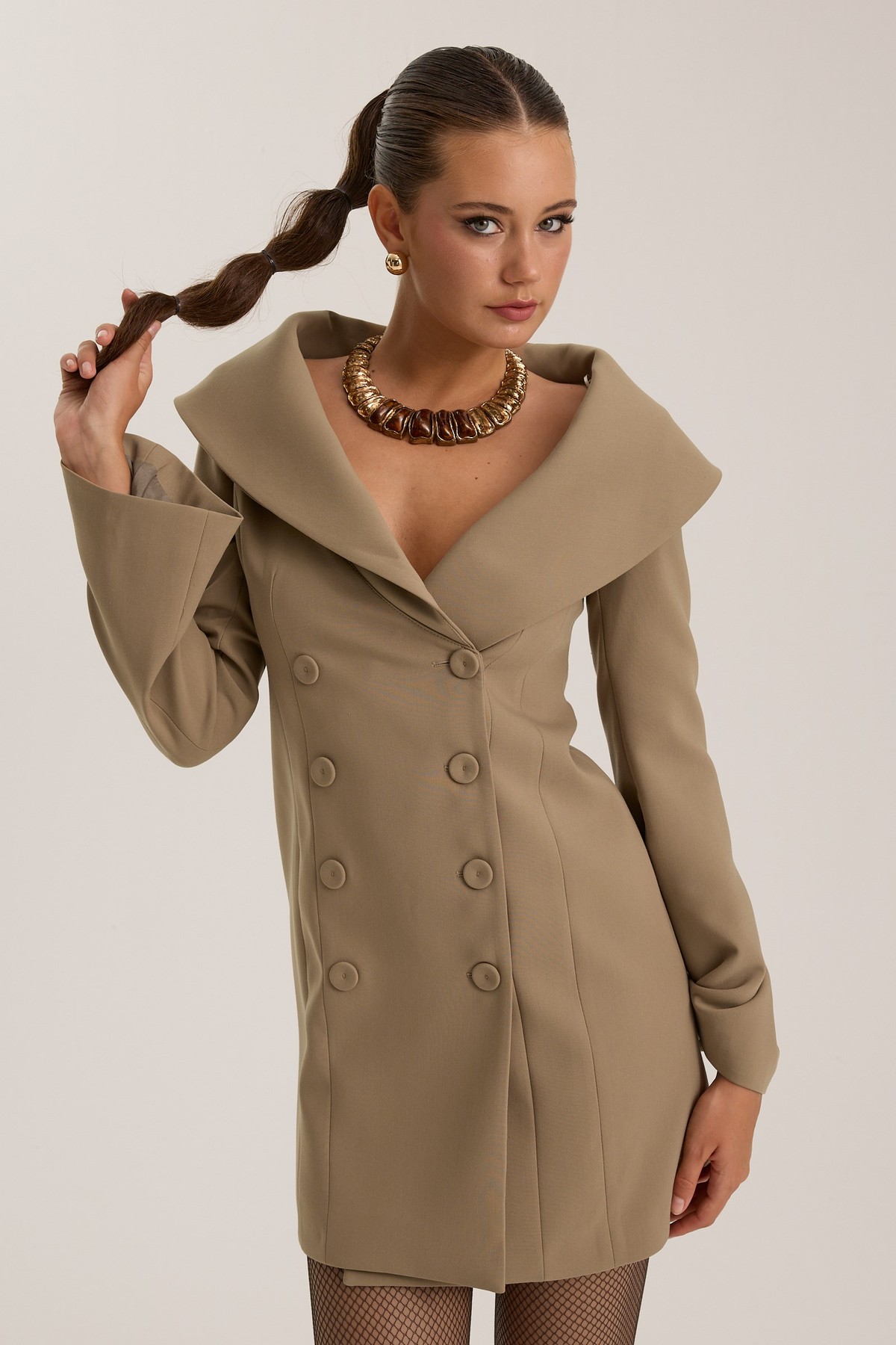 The Lady Di Dress Bronze Brown