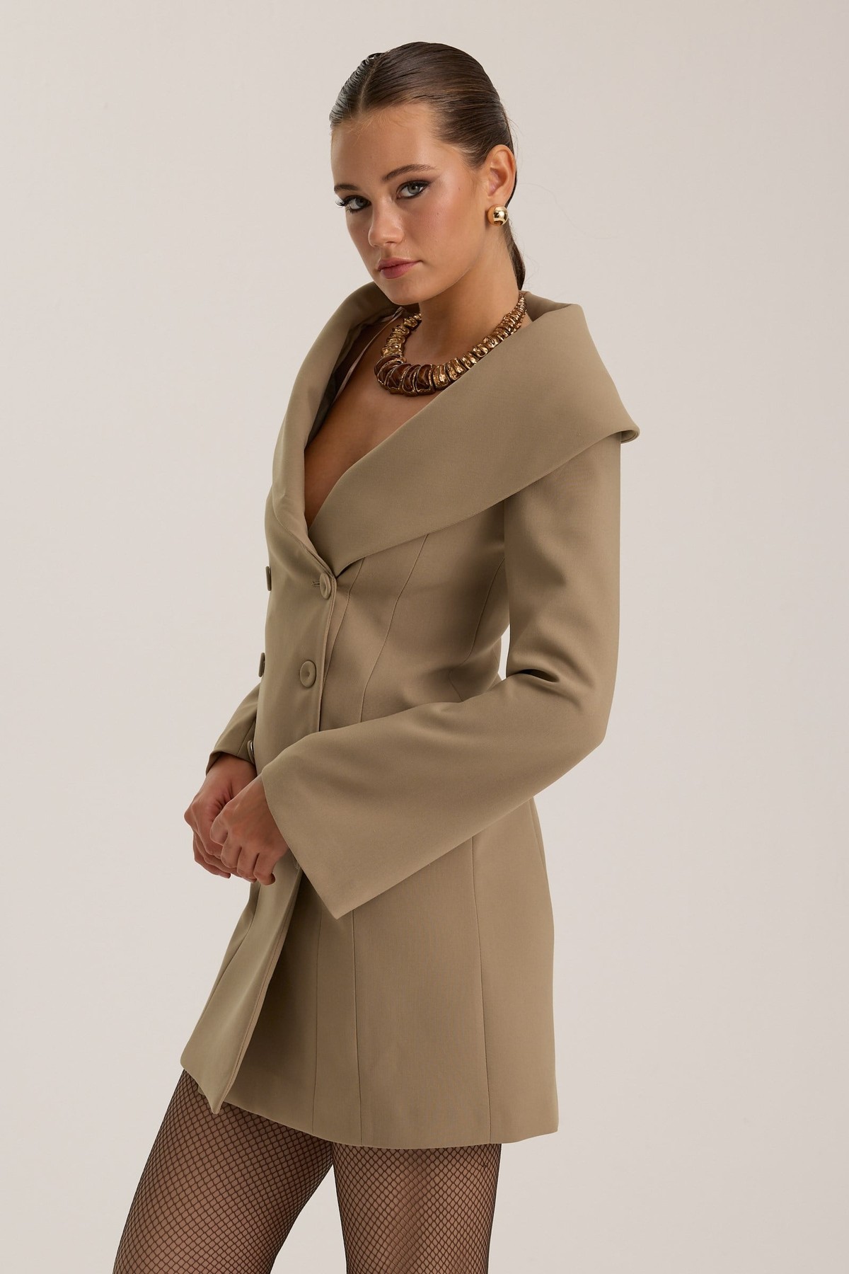 The Lady Di Dress Bronze Brown
