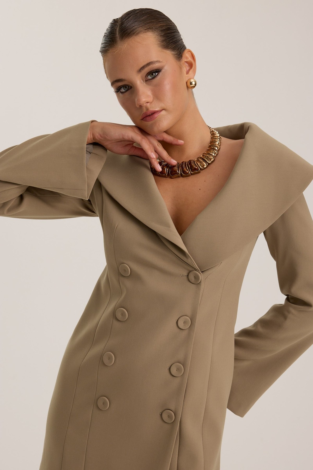 The Lady Di Dress Bronze Brown
