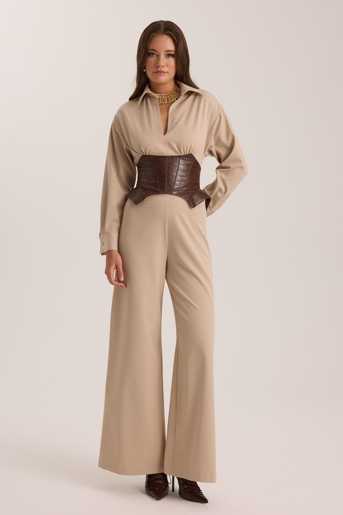 The Line Pant Beige