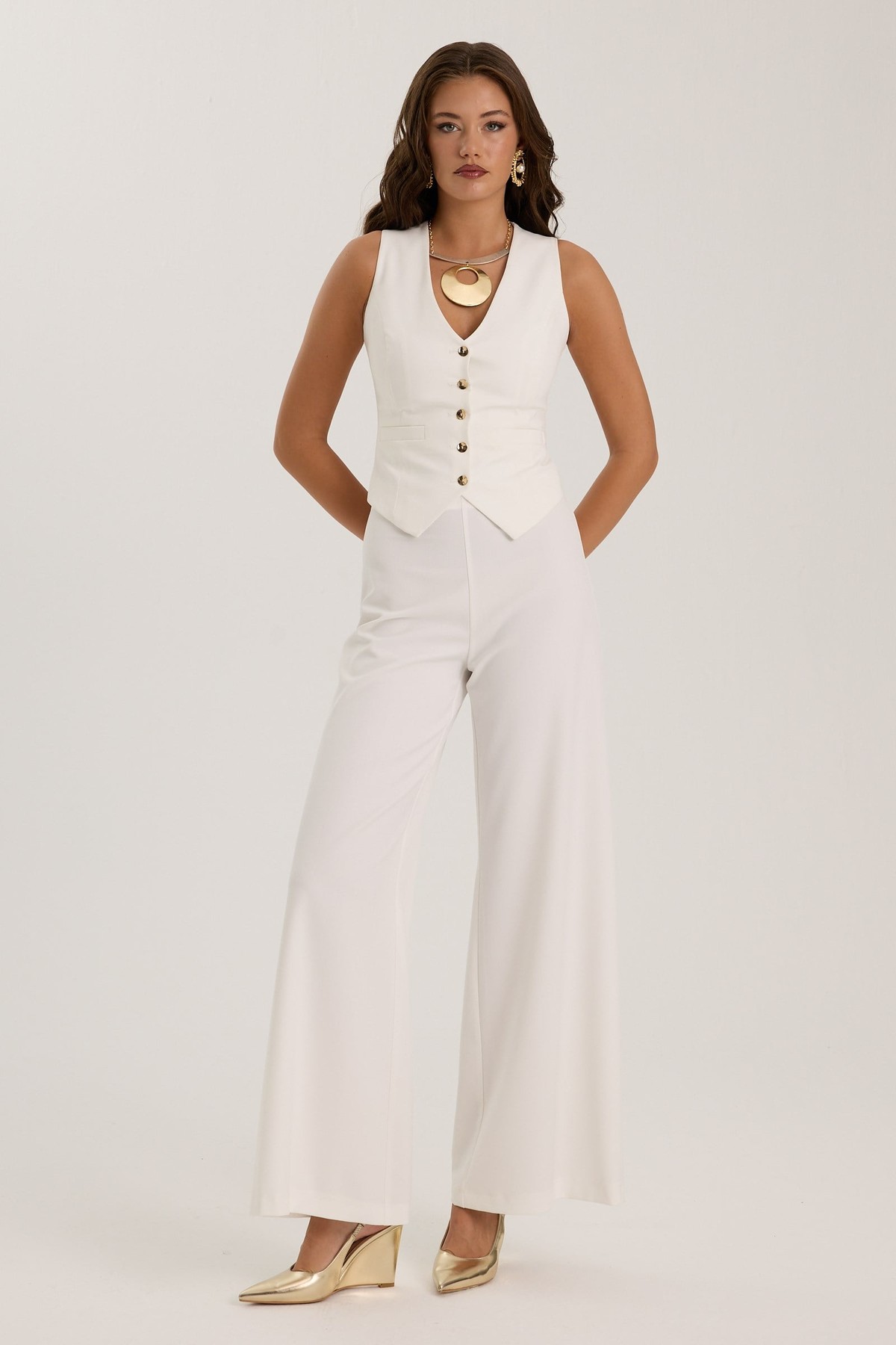 The Line Pant Ecru