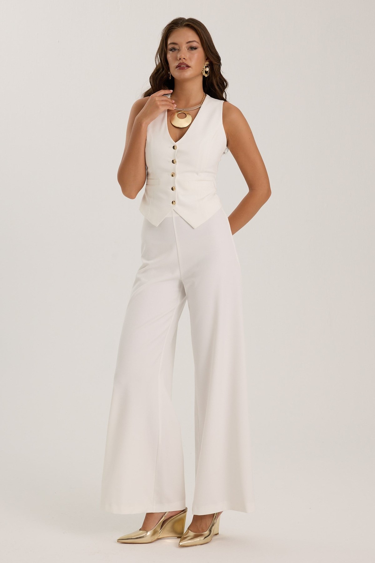 The Line Pant Ecru