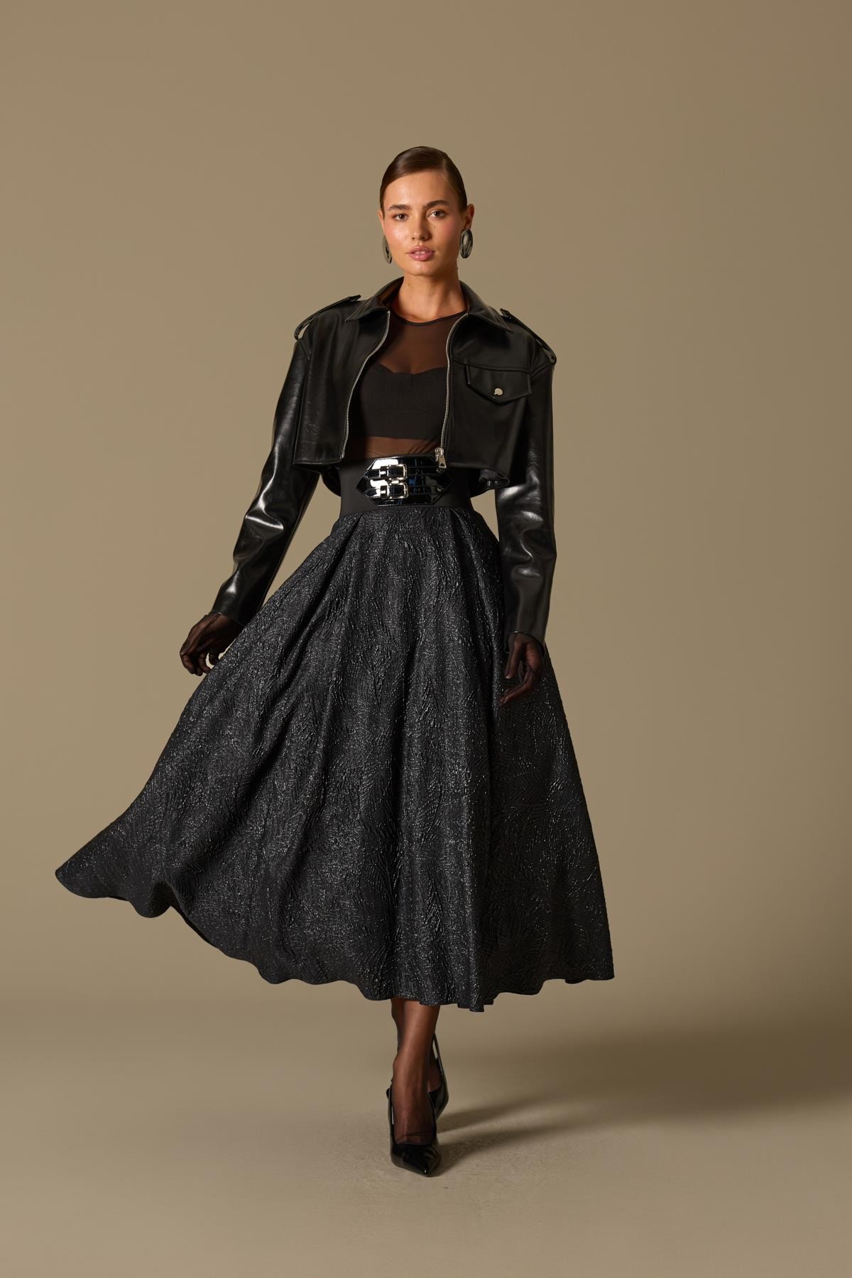 The Obsidian Maxi Skirt Black