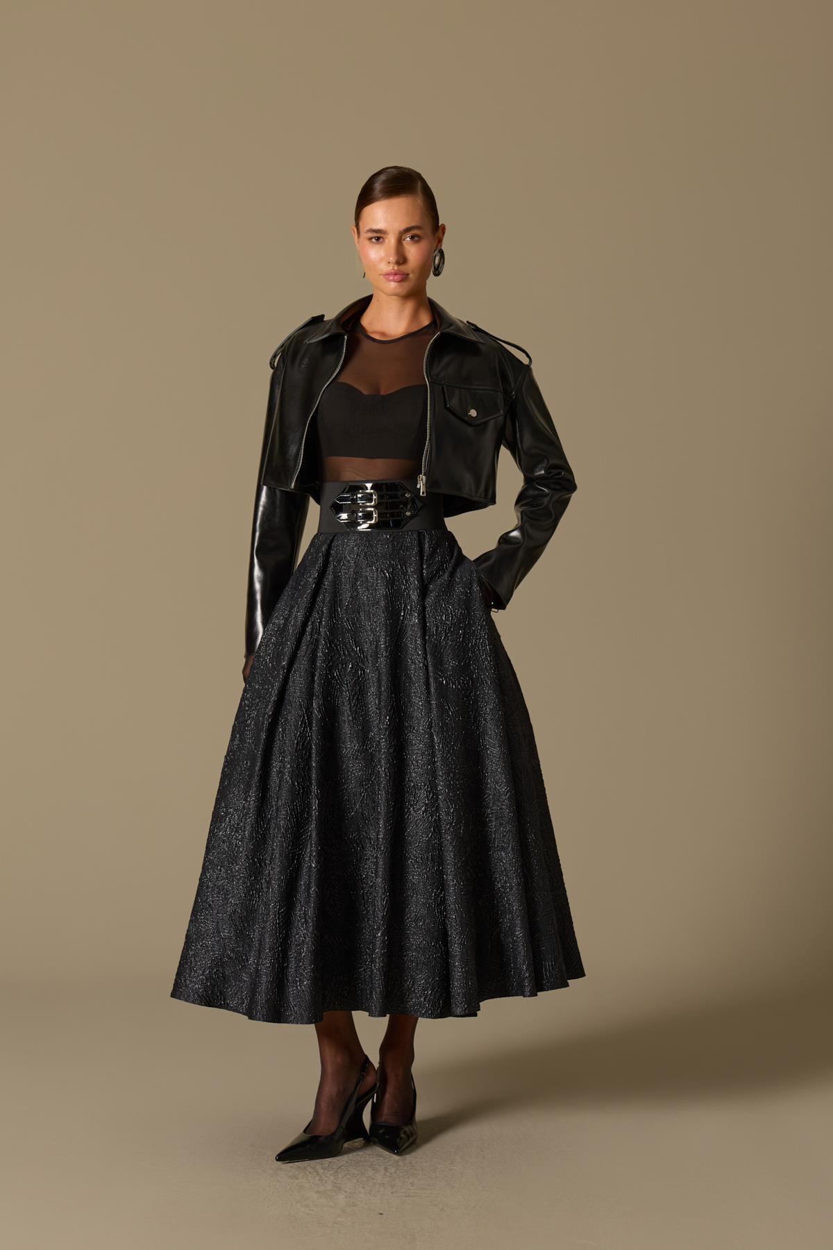 The Obsidian Maxi Skirt Black