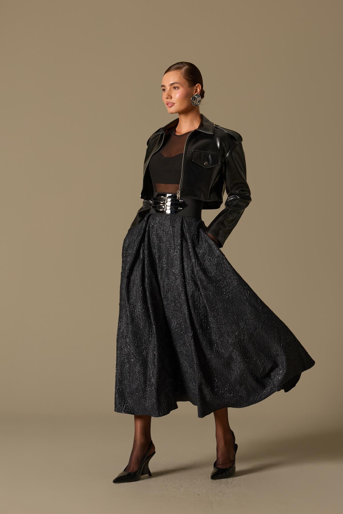 The Obsidian Maxi Skirt Black