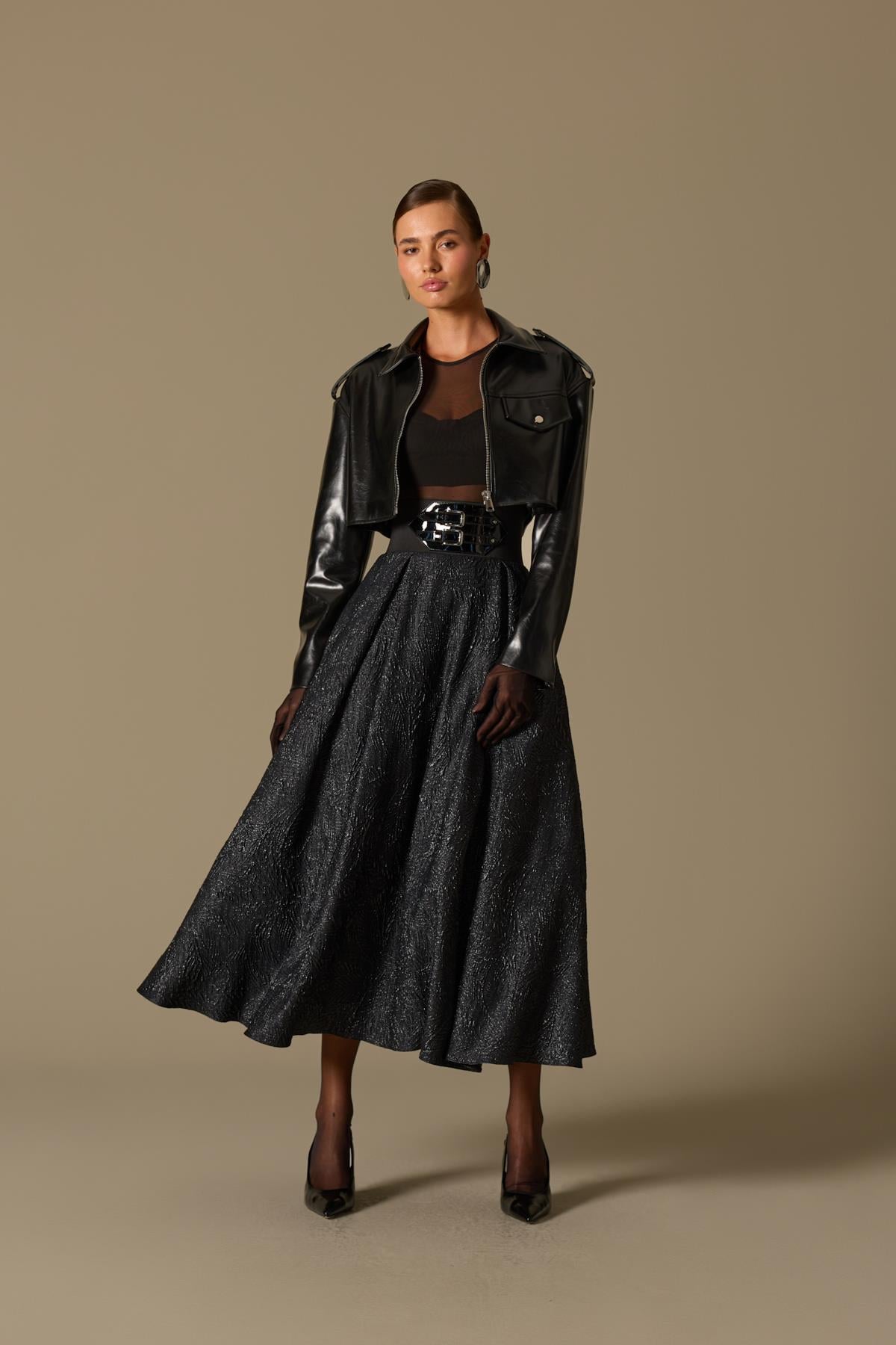 The Obsidian Maxi Skirt Black