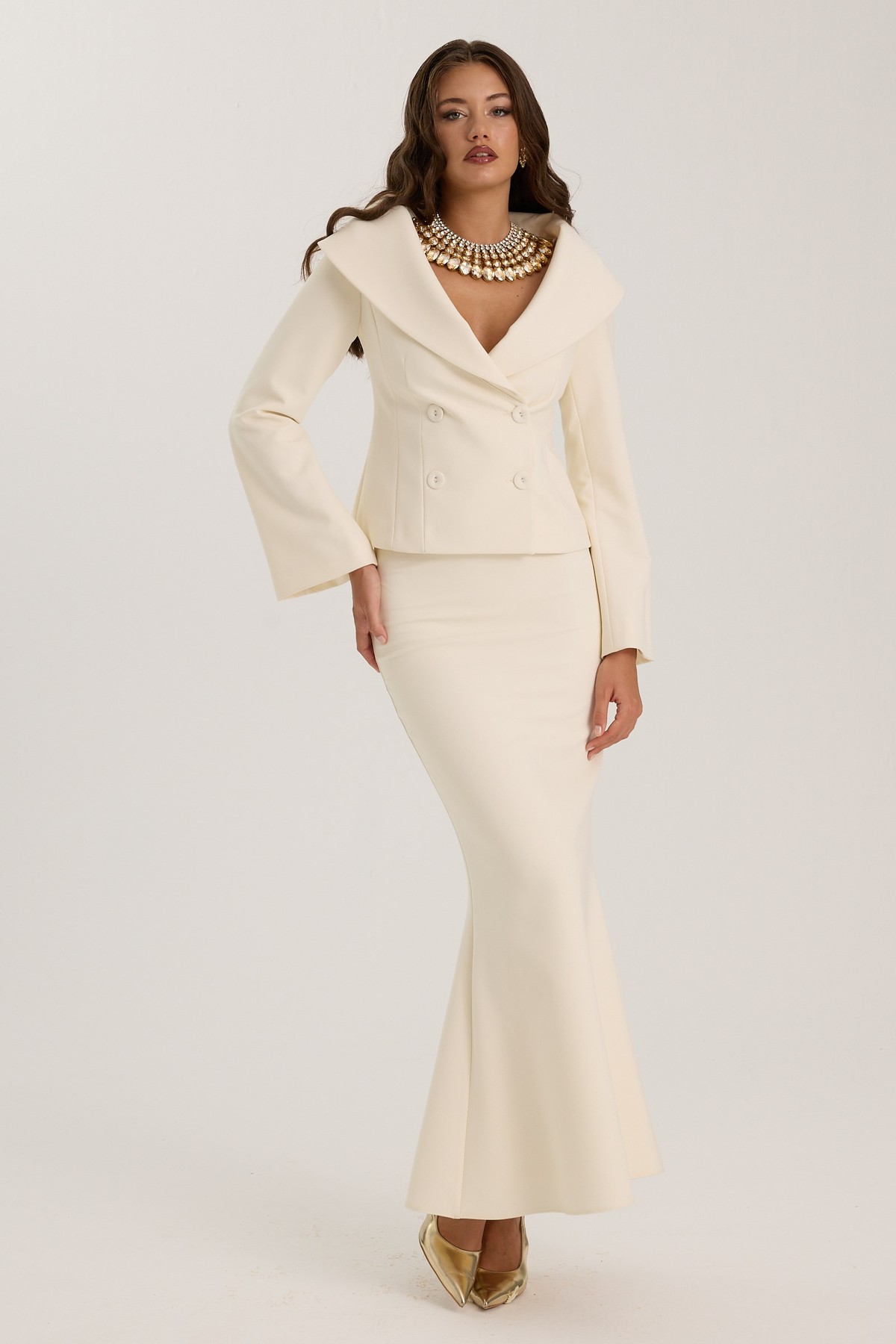 The Poise Maxi Skirt Ecru