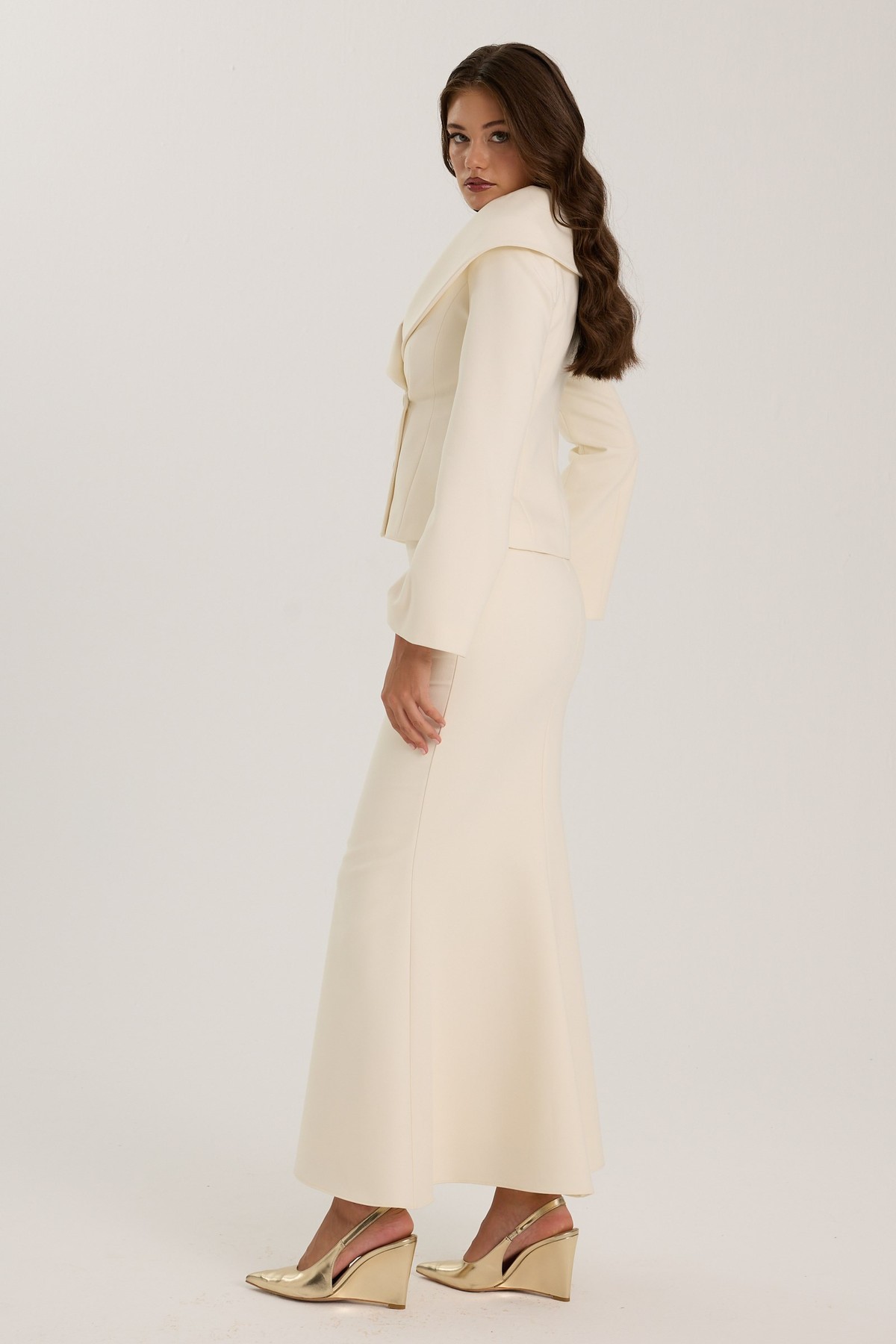 The Poise Maxi Skirt Ecru