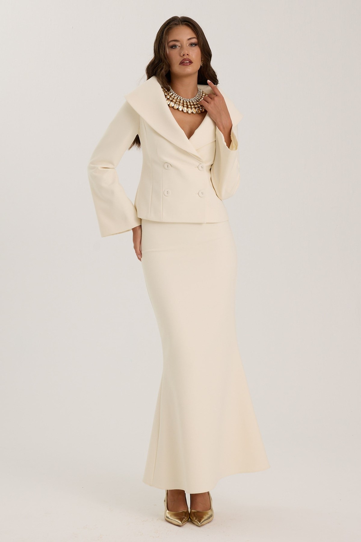 The Poise Maxi Skirt Ecru