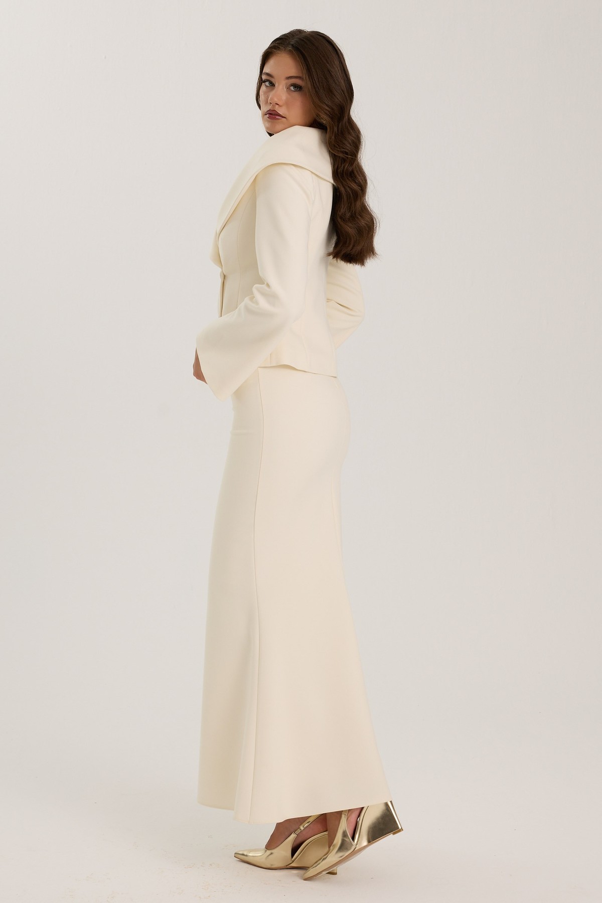 The Poise Maxi Skirt Ecru