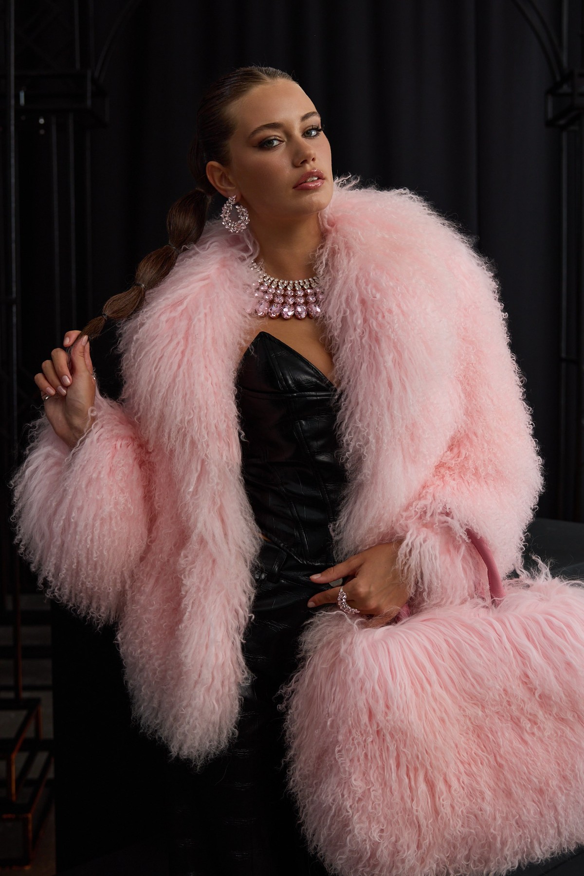 The Privé Fur Jacket BABY PİNK