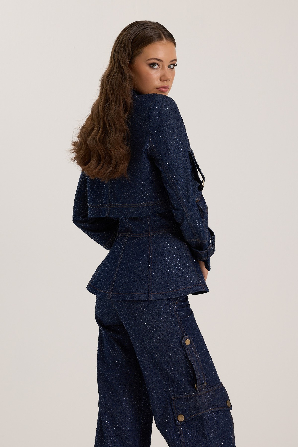 The Rebel Crystal Denim Pant DARK BLUE