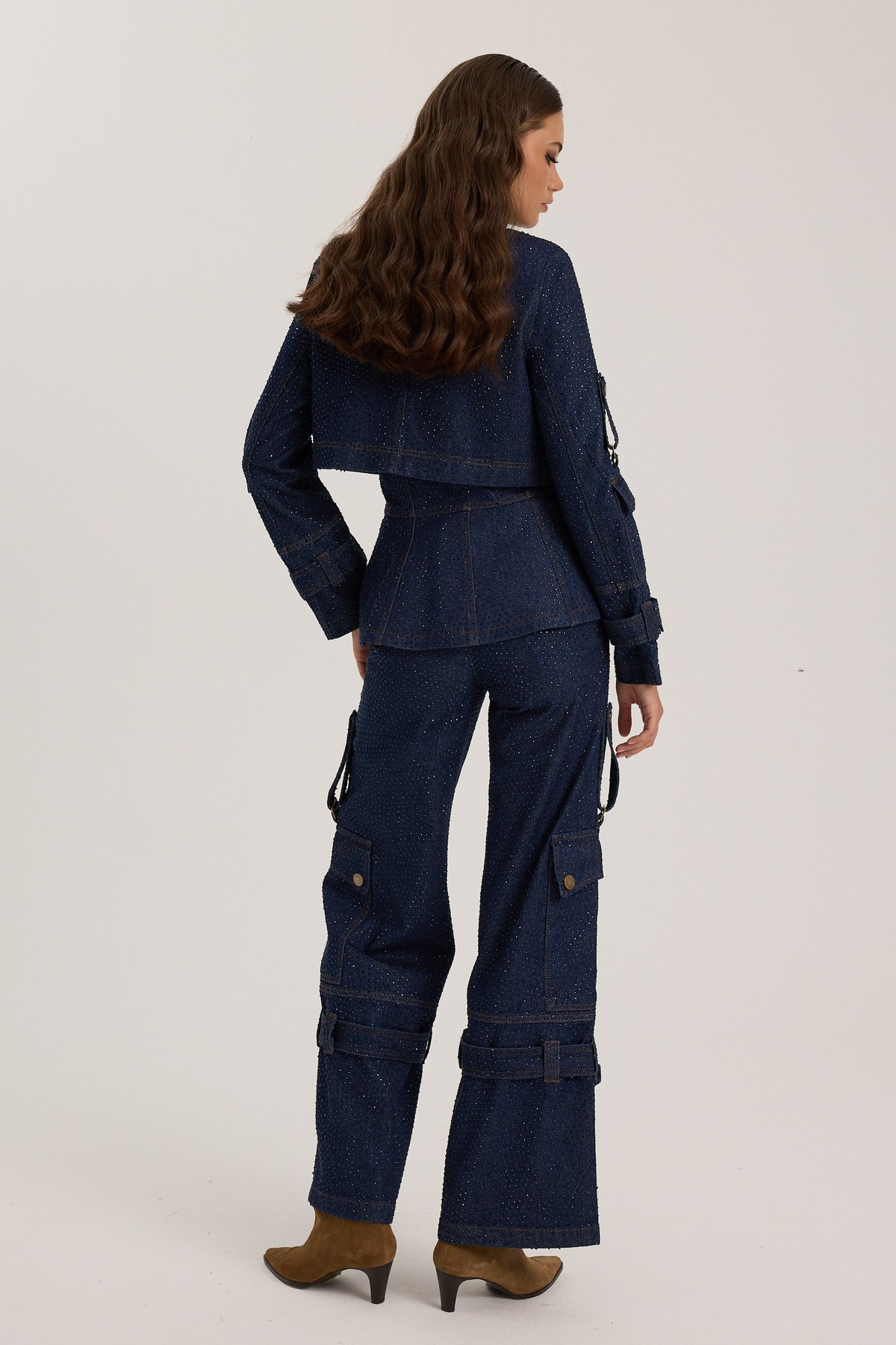 The Rebel Crystal Denim Pant DARK BLUE