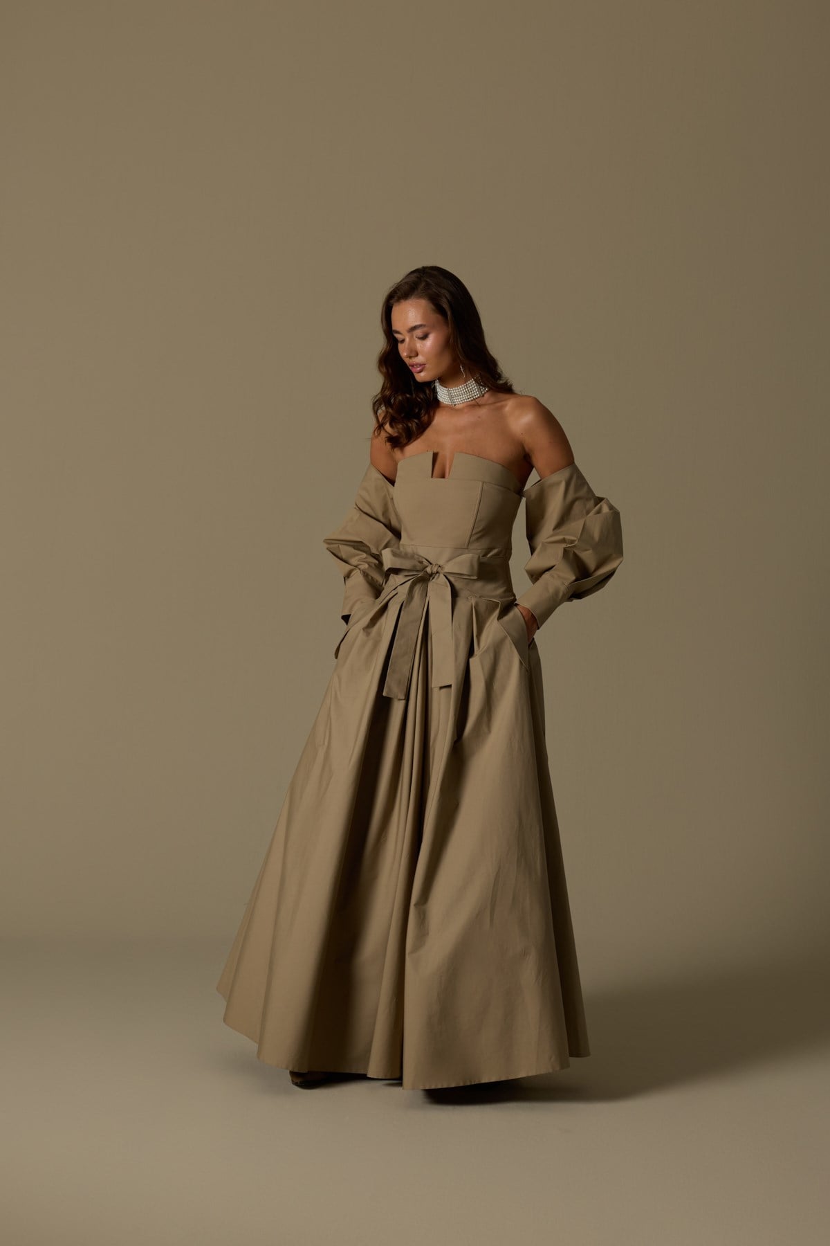The Reform Iconic Maxi Dress Bronze Brown