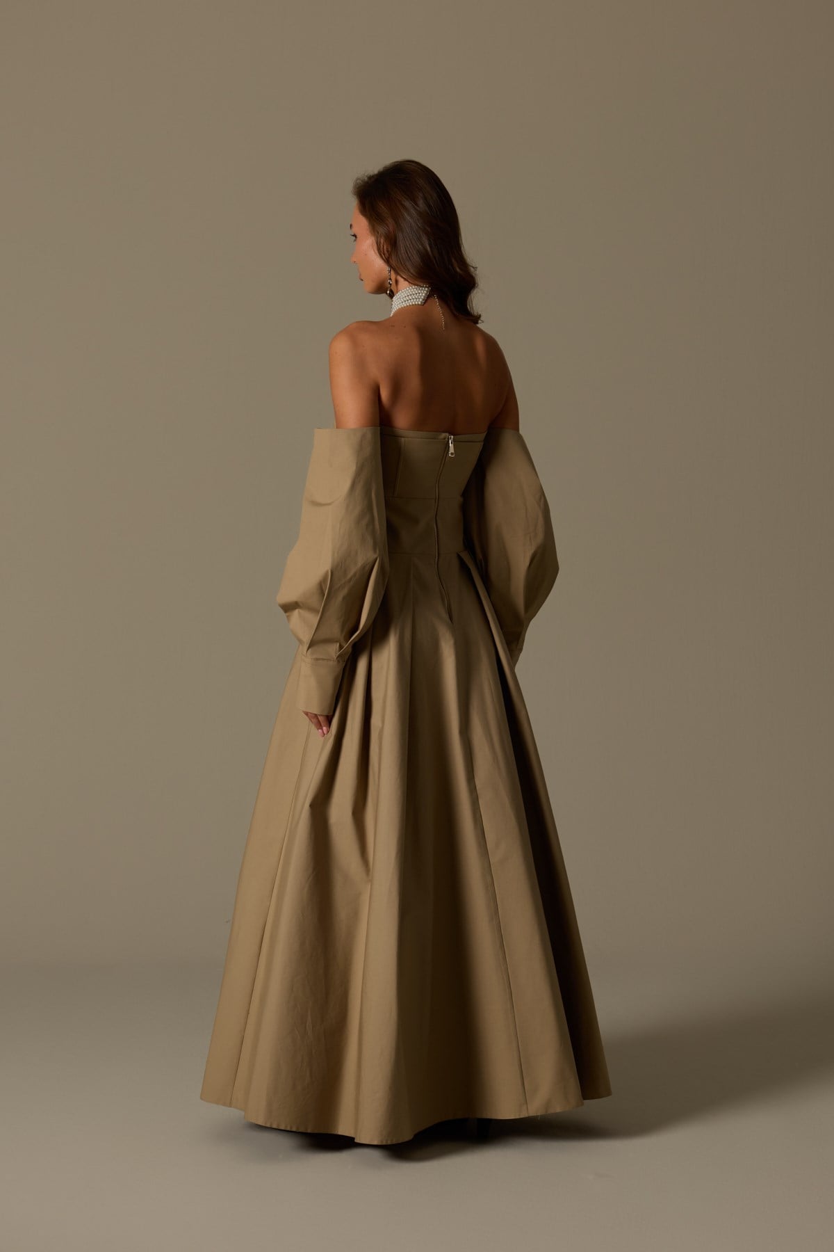 The Reform Iconic Maxi Dress Bronze Brown