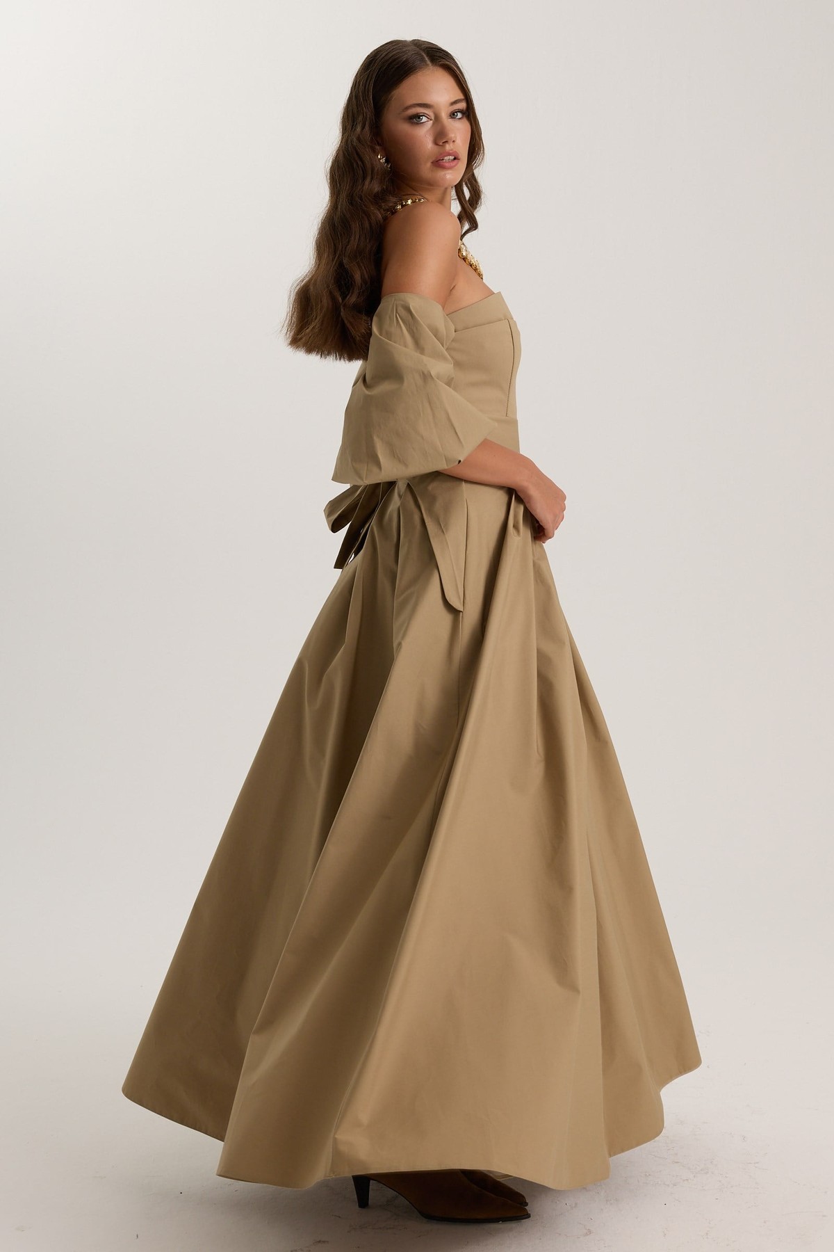 The Reform Iconic Maxi Dress Bronze Brown