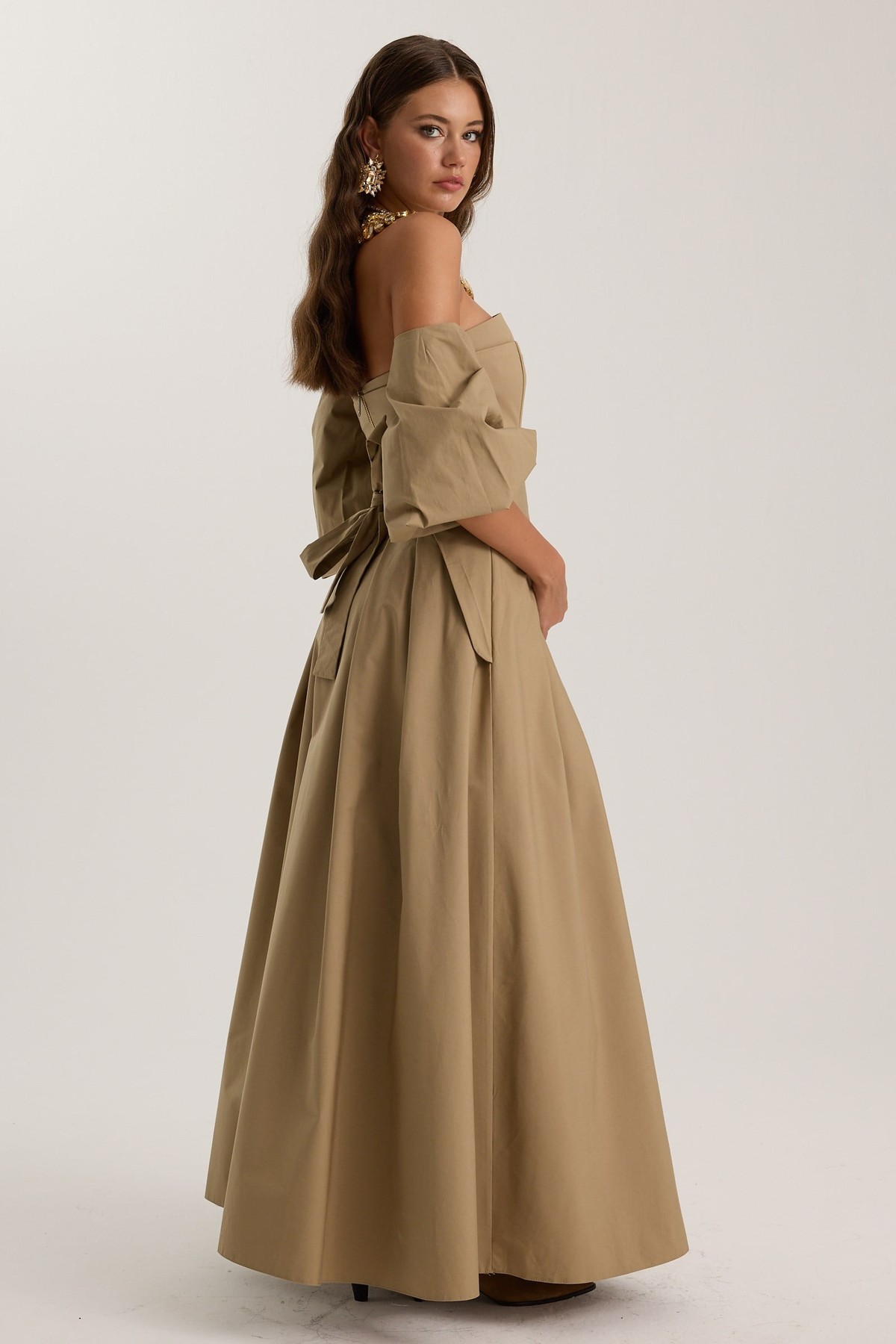 The Reform Iconic Maxi Dress Bronze Brown