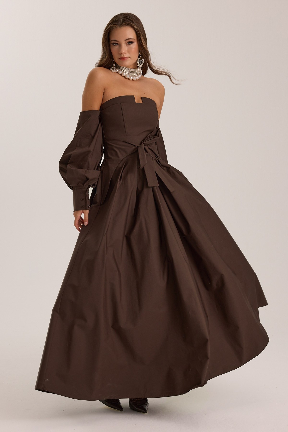 The Reform Iconic Maxi Dress Brown