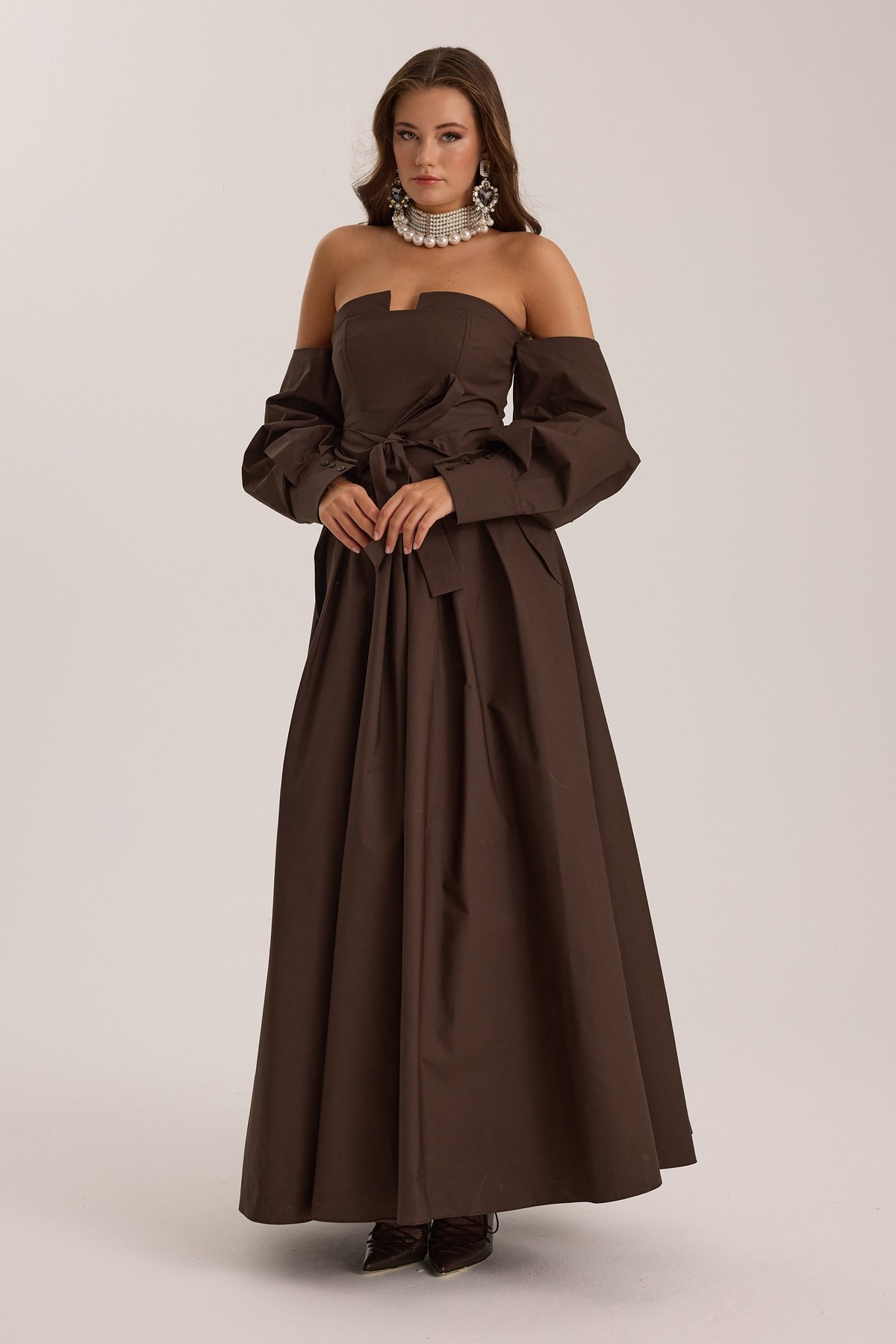 The Reform Iconic Maxi Dress Brown