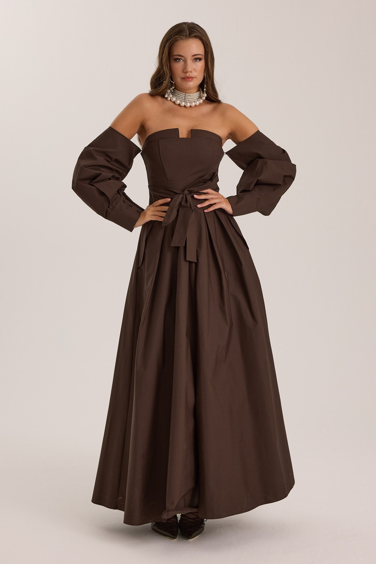 The Reform Iconic Maxi Dress Brown