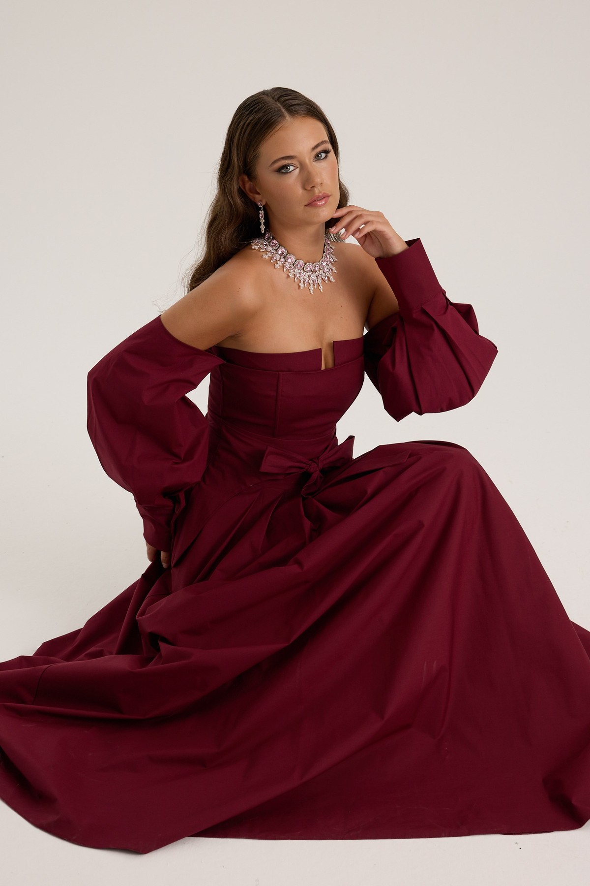 The Reform Iconic Maxi Dress Burgundy