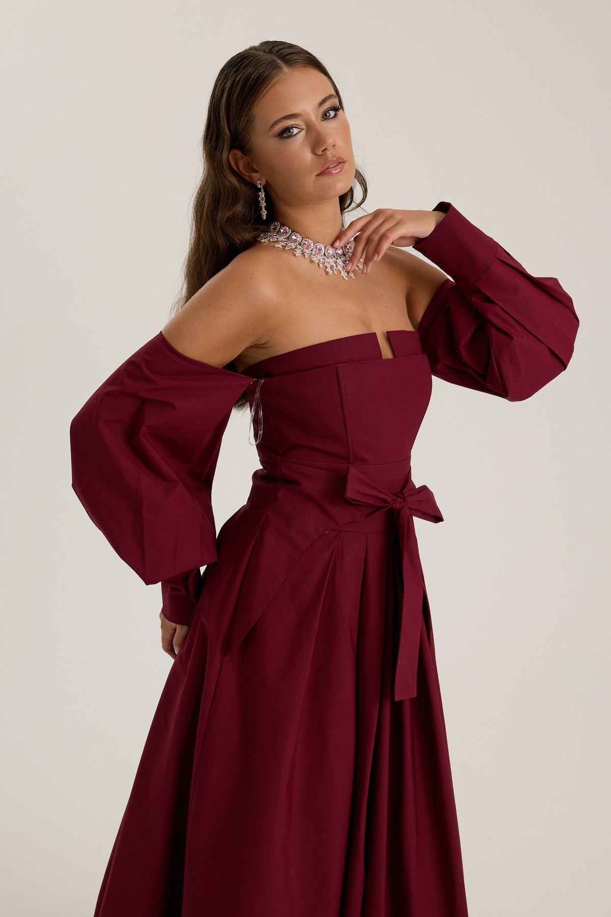 The Reform Iconic Maxi Dress Burgundy