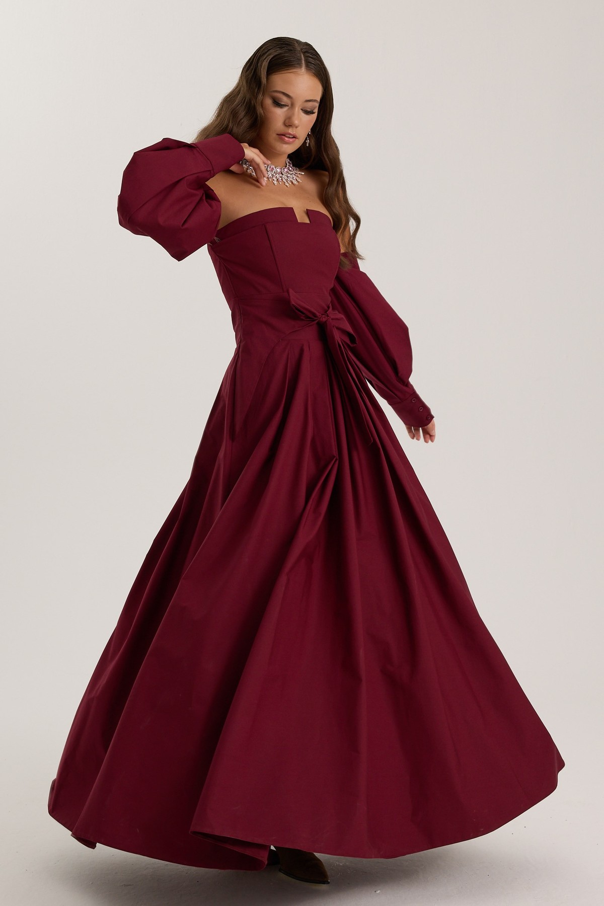 The Reform Iconic Maxi Dress Burgundy