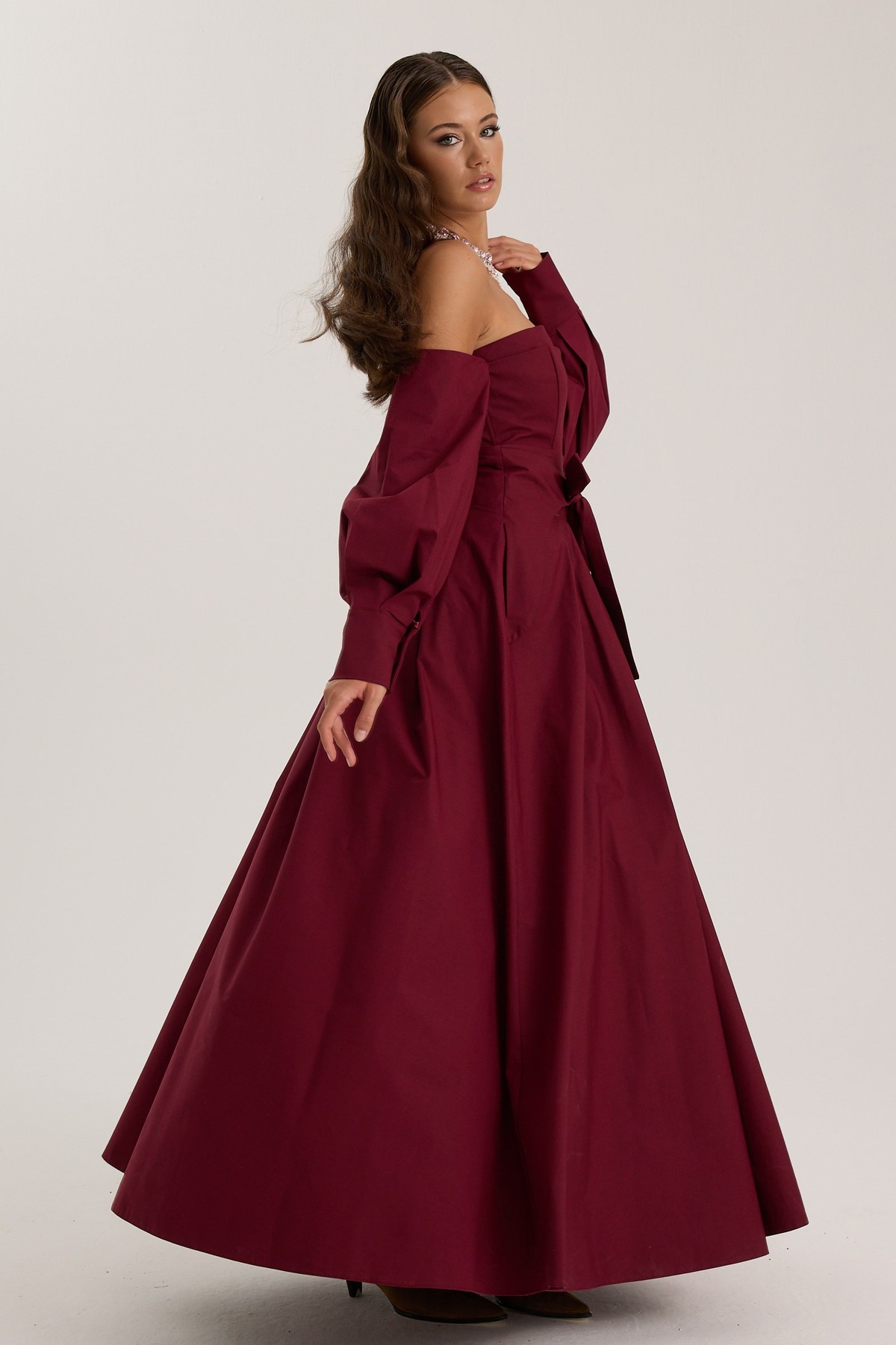 The Reform Iconic Maxi Dress Burgundy