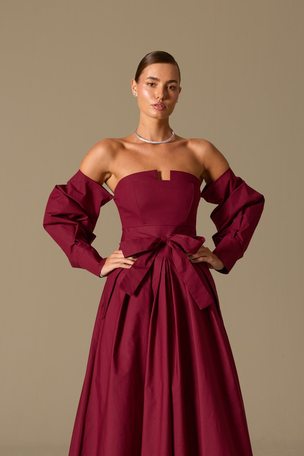 The Reform Iconic Maxi Dress Burgundy