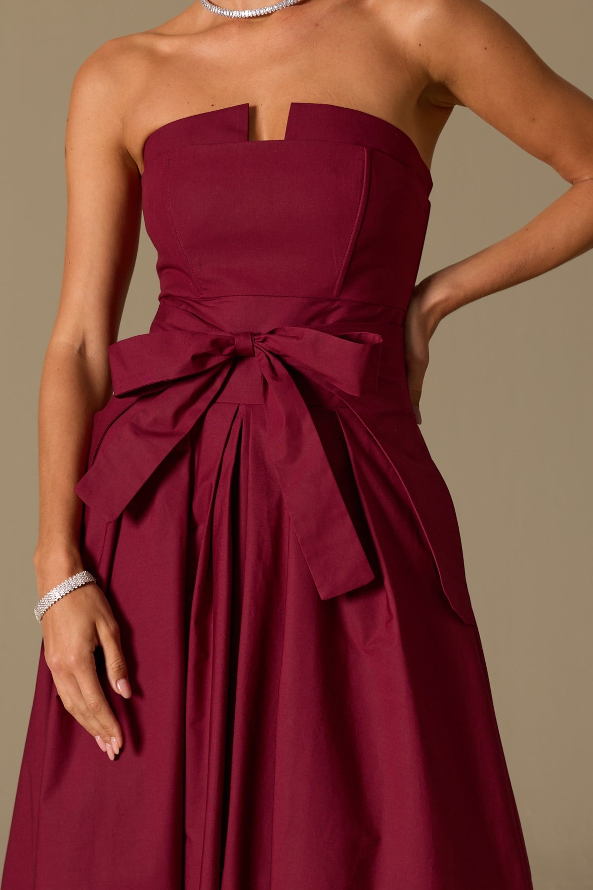 The Reform Iconic Maxi Dress Burgundy