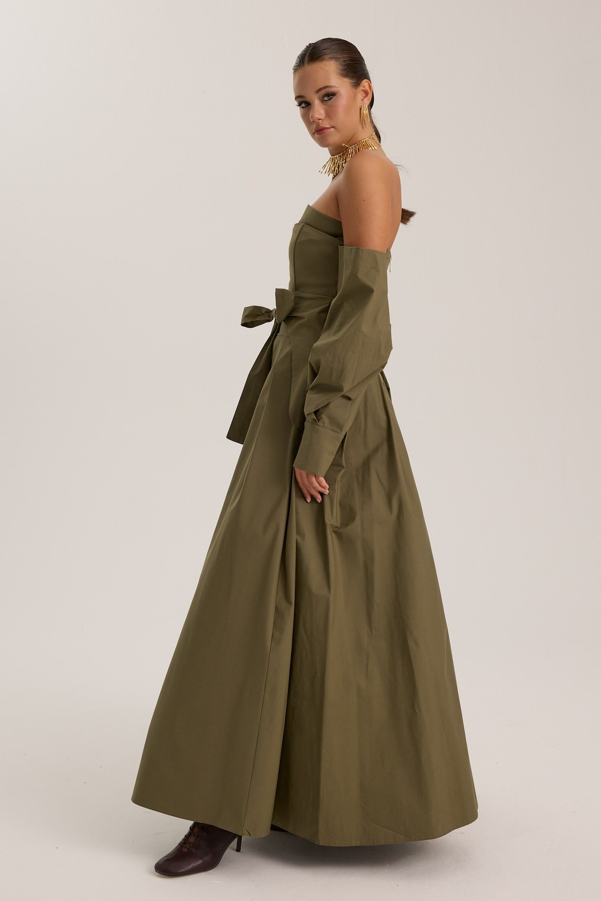 The Reform Iconic Maxi Dress Khaki