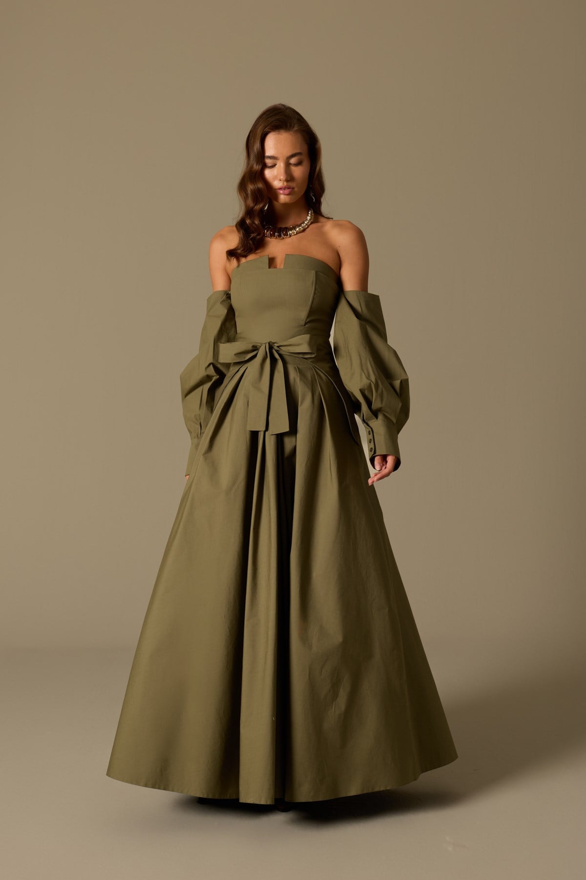 The Reform Iconic Maxi Dress Khaki