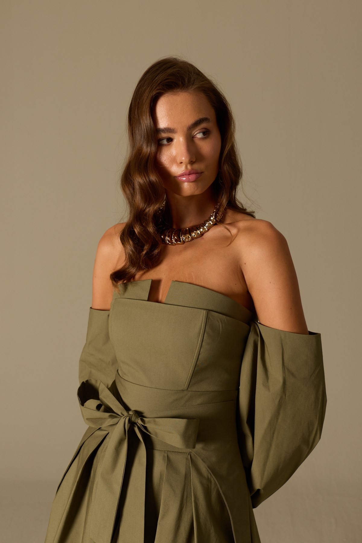 The Reform Iconic Maxi Dress Khaki
