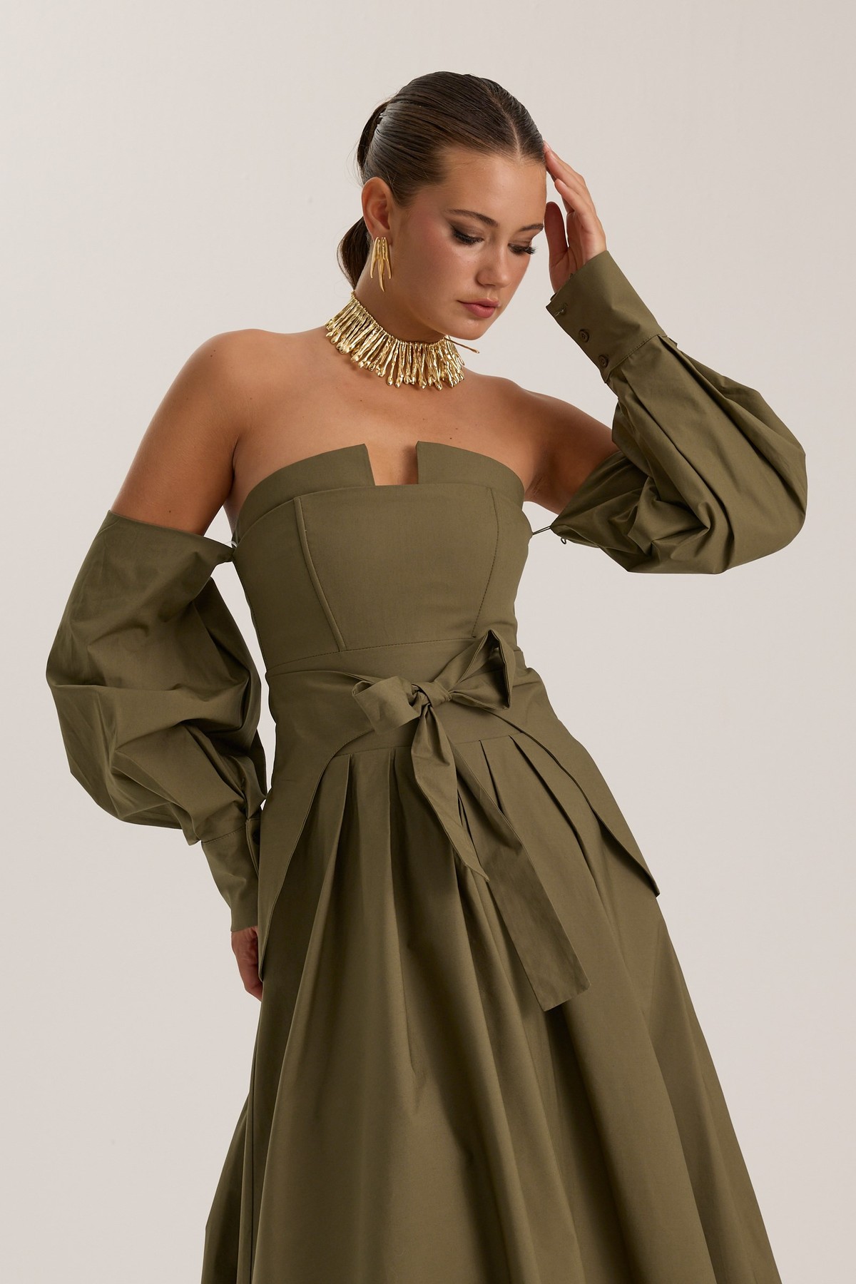 The Reform Iconic Maxi Dress Khaki