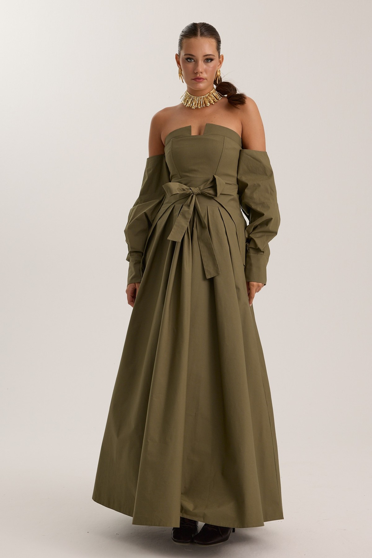 The Reform Iconic Maxi Dress Khaki