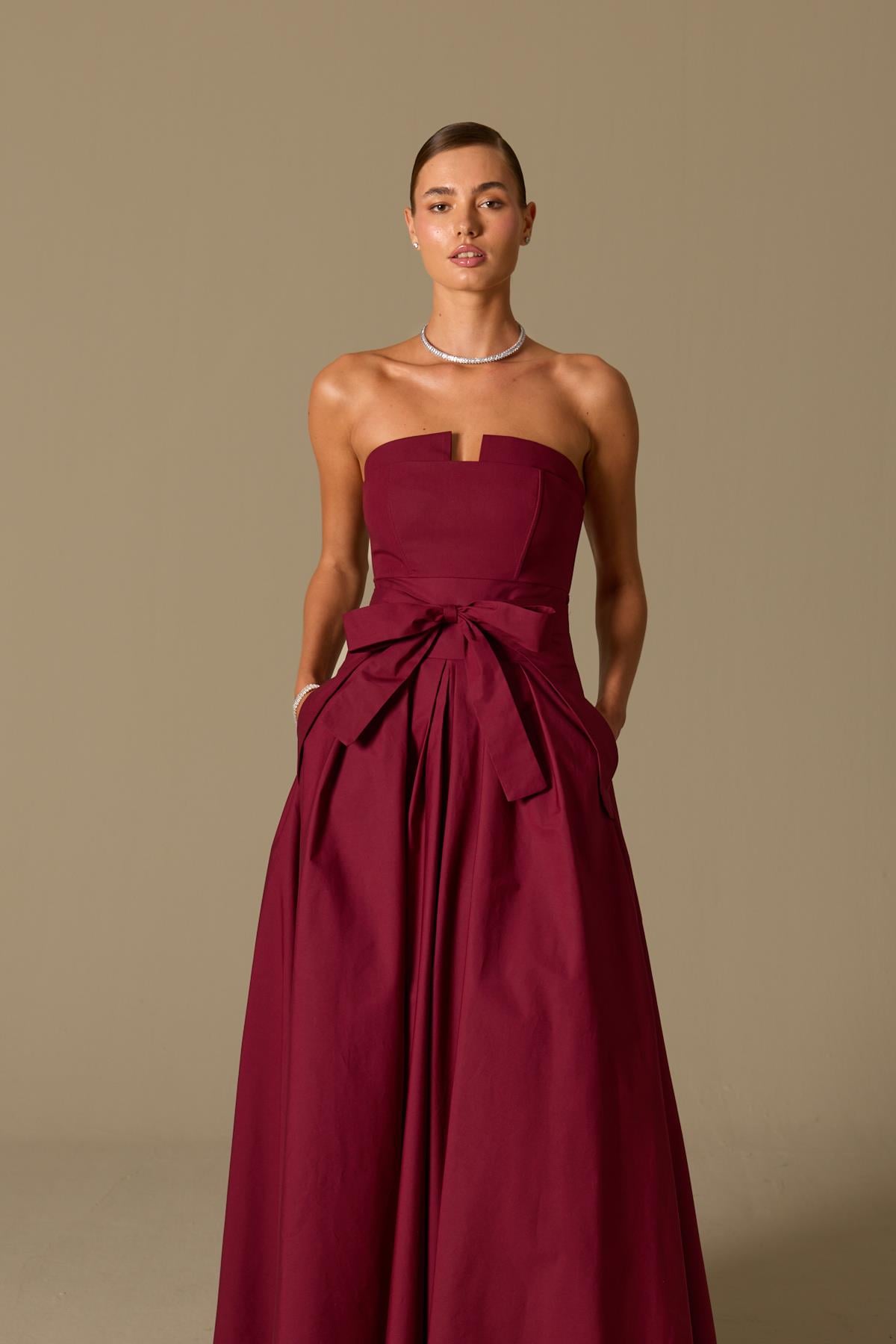The Reform Maxi Dress Burgundy
