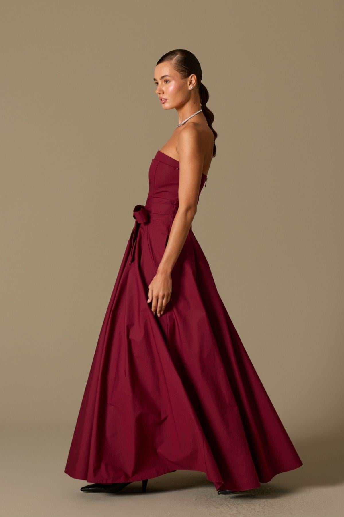 The Reform Maxi Dress Burgundy
